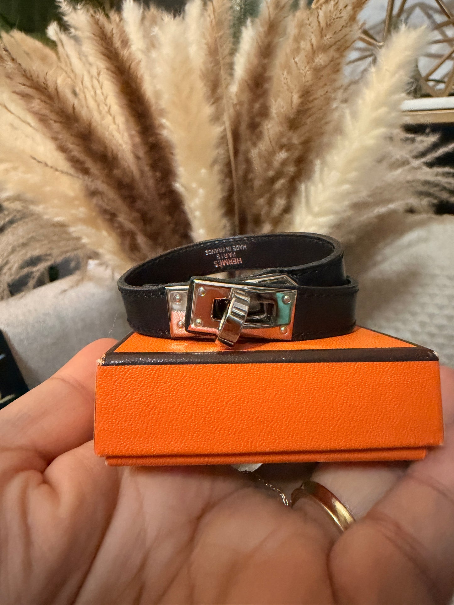 Hermès Kelly Double Tour Bracelet in Silver Hardware