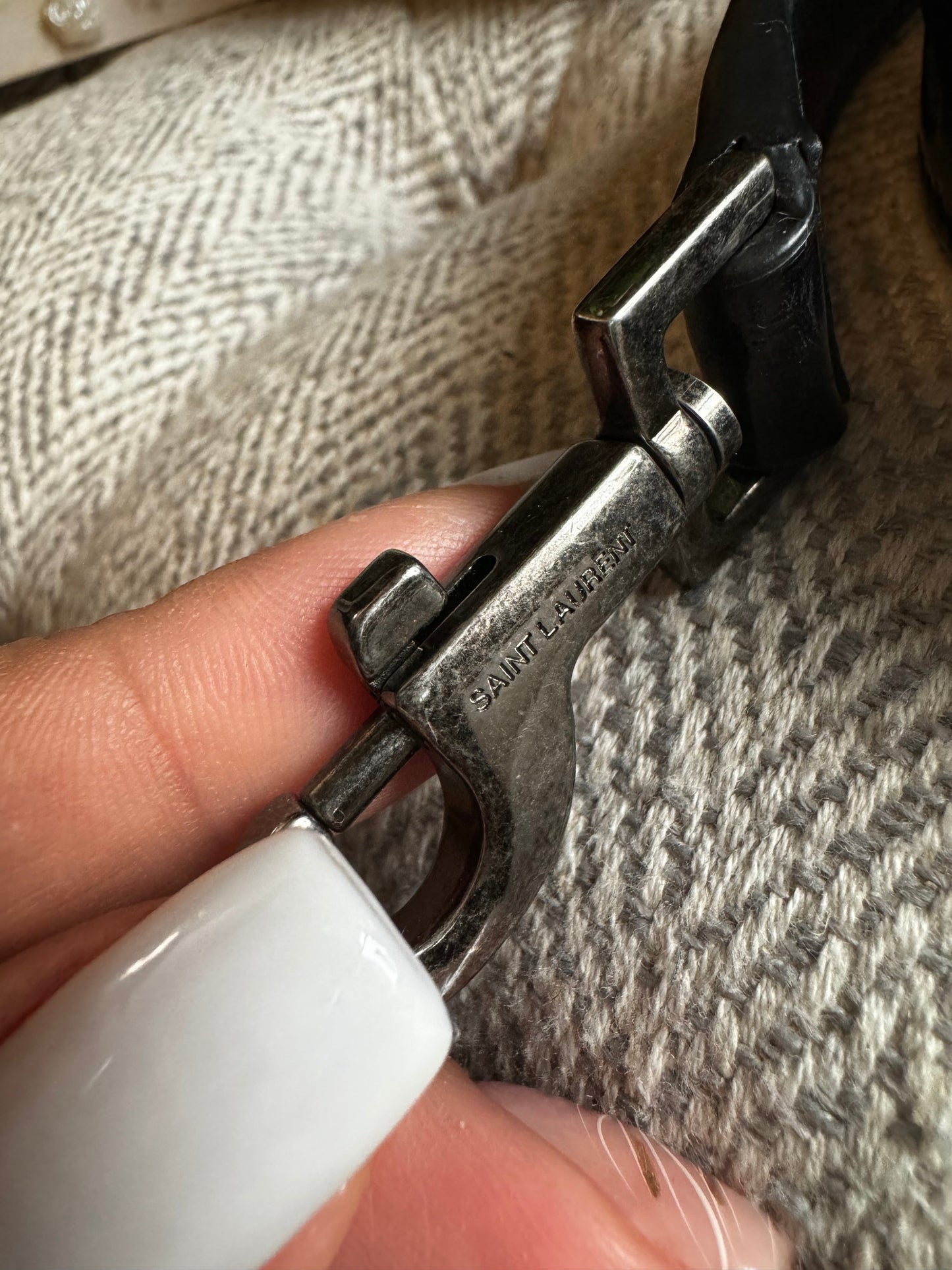 YSL Saint Laurent Black Eel Sac De Jour Bag