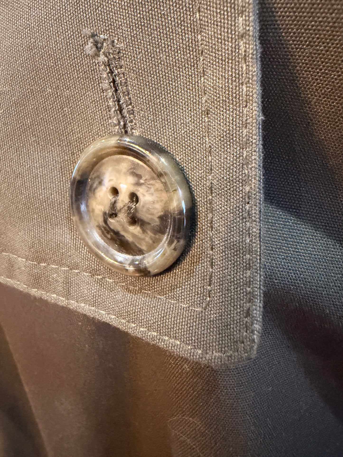 London Fog Vintage Trench Coat 44R w/ Zip-Out Wool Liner – Classic Olive Green