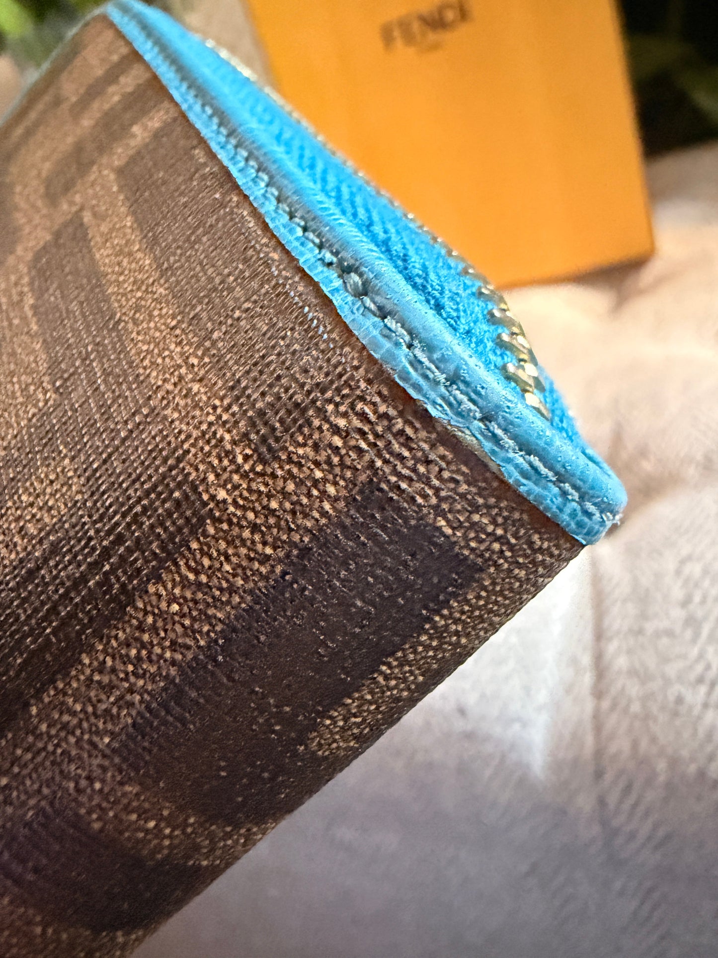 Fendi Zucca Turquoise Wallet