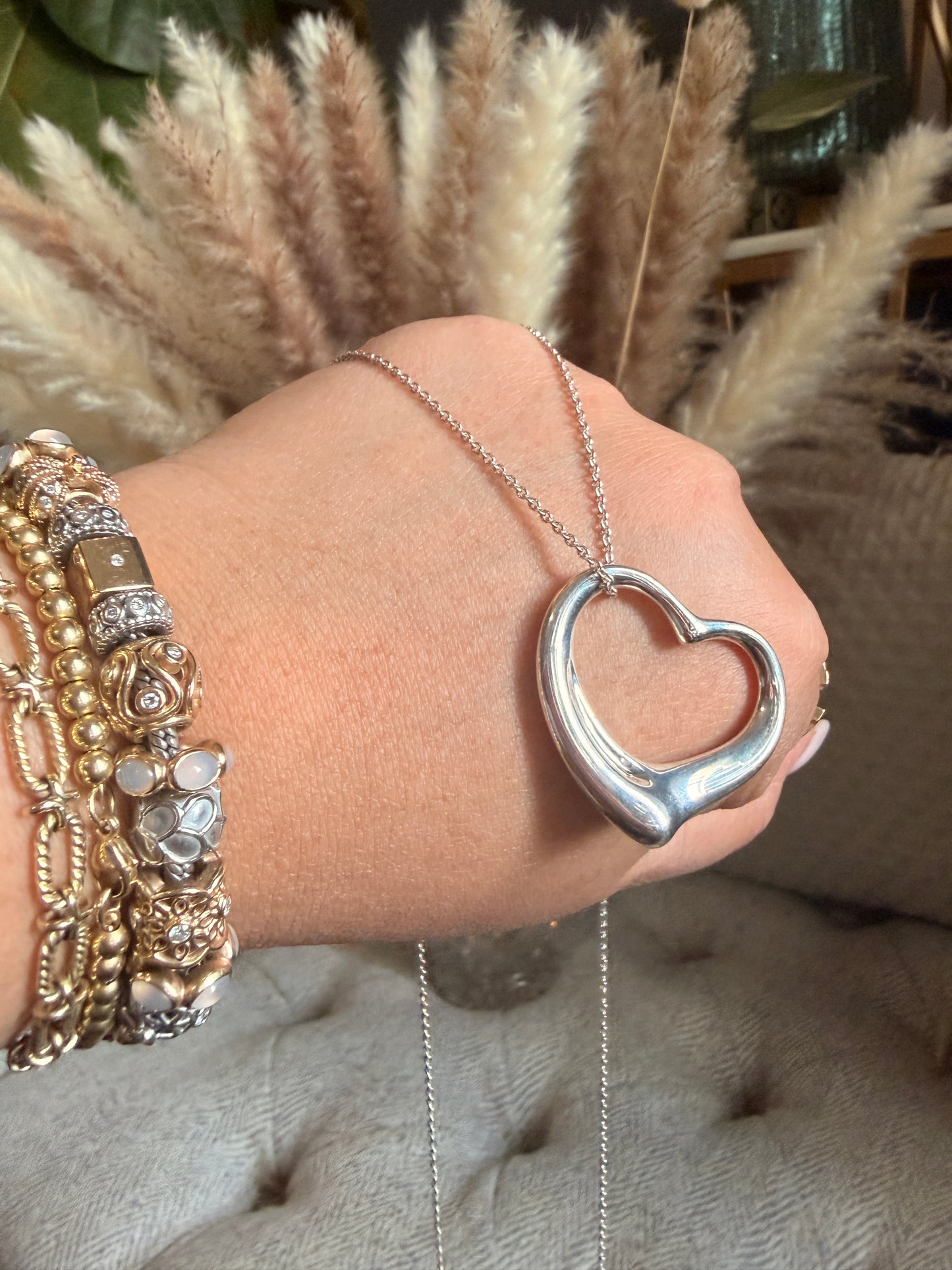 Tiffany & Co. 36mm Extra Large Open Heart Necklace