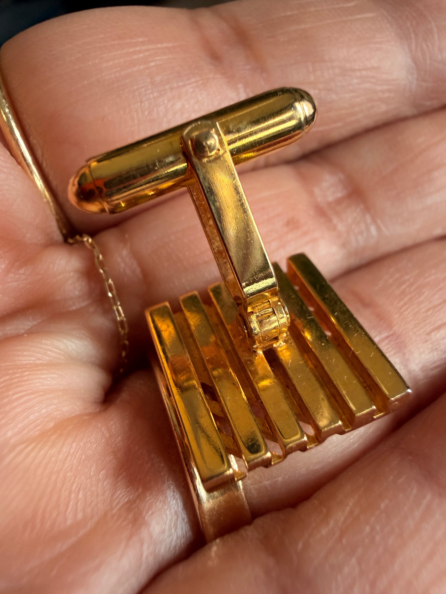 Christian Dior Vintage “Paris–New York” Cufflinks & Tie Tack Set (Gold Tone) | Dior Box Included