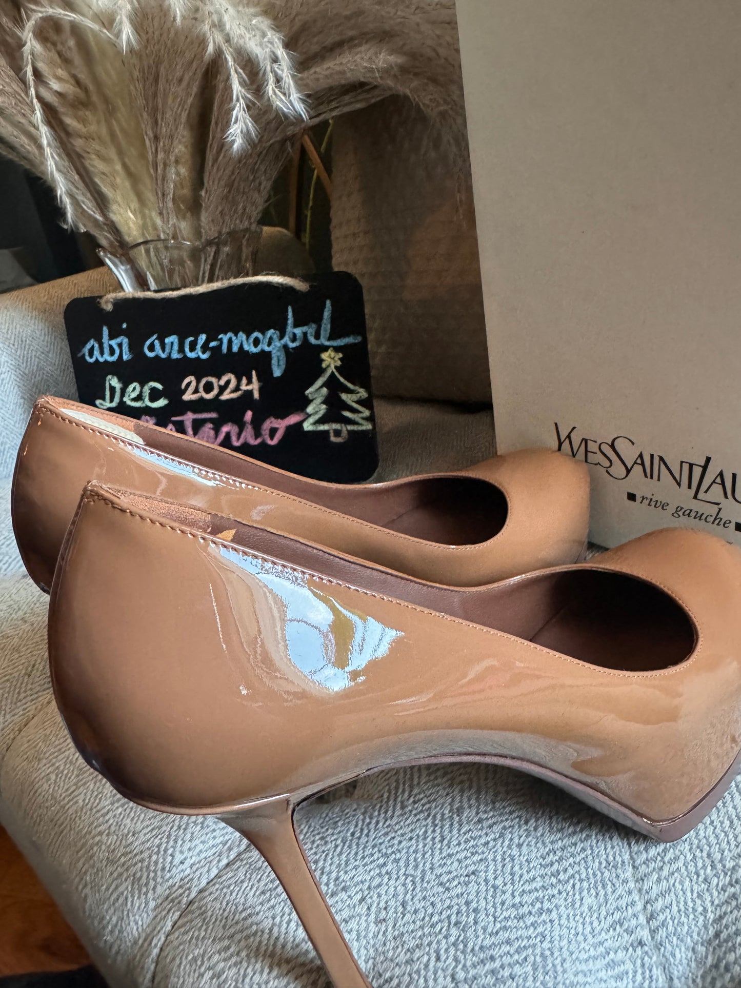 YSL Soft Nude Tribtoo 80 pump Vitello Vernice size 38.5