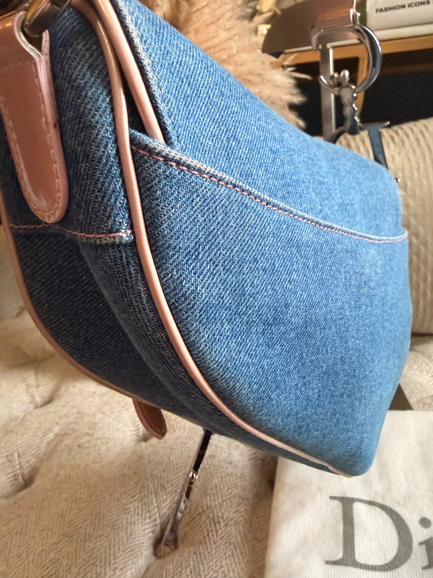 DIOR Vintage Denim Saddle in Medium
