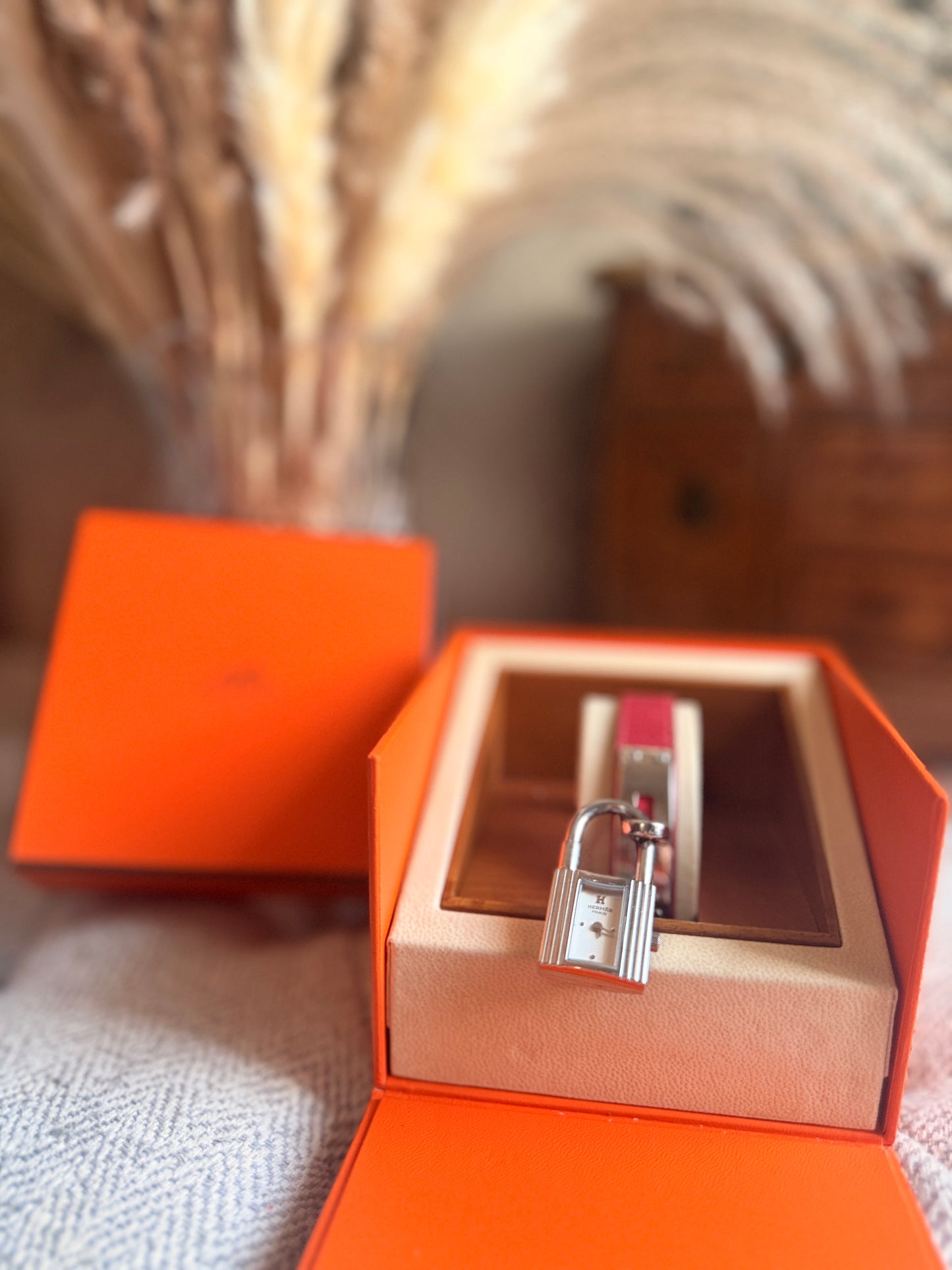 Hermes Kelly Watch in Silver Hardware