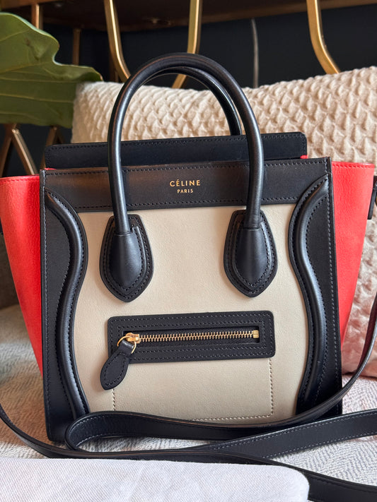 Celine Nano Luggage in TriColour