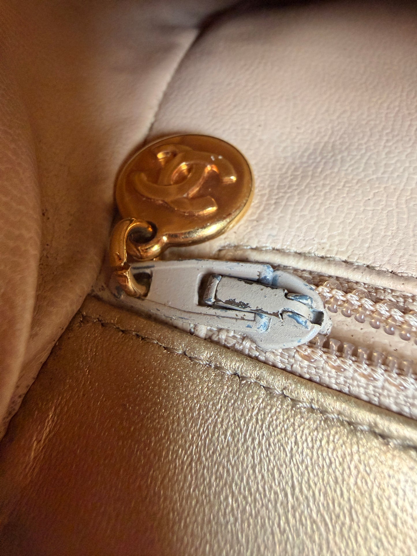 CHANEL Metallic Lambskin Quilted Mini Flap