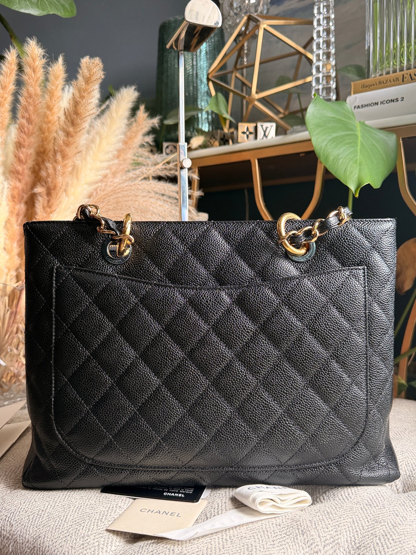 Chanel GST in Black with Gold Hardware
