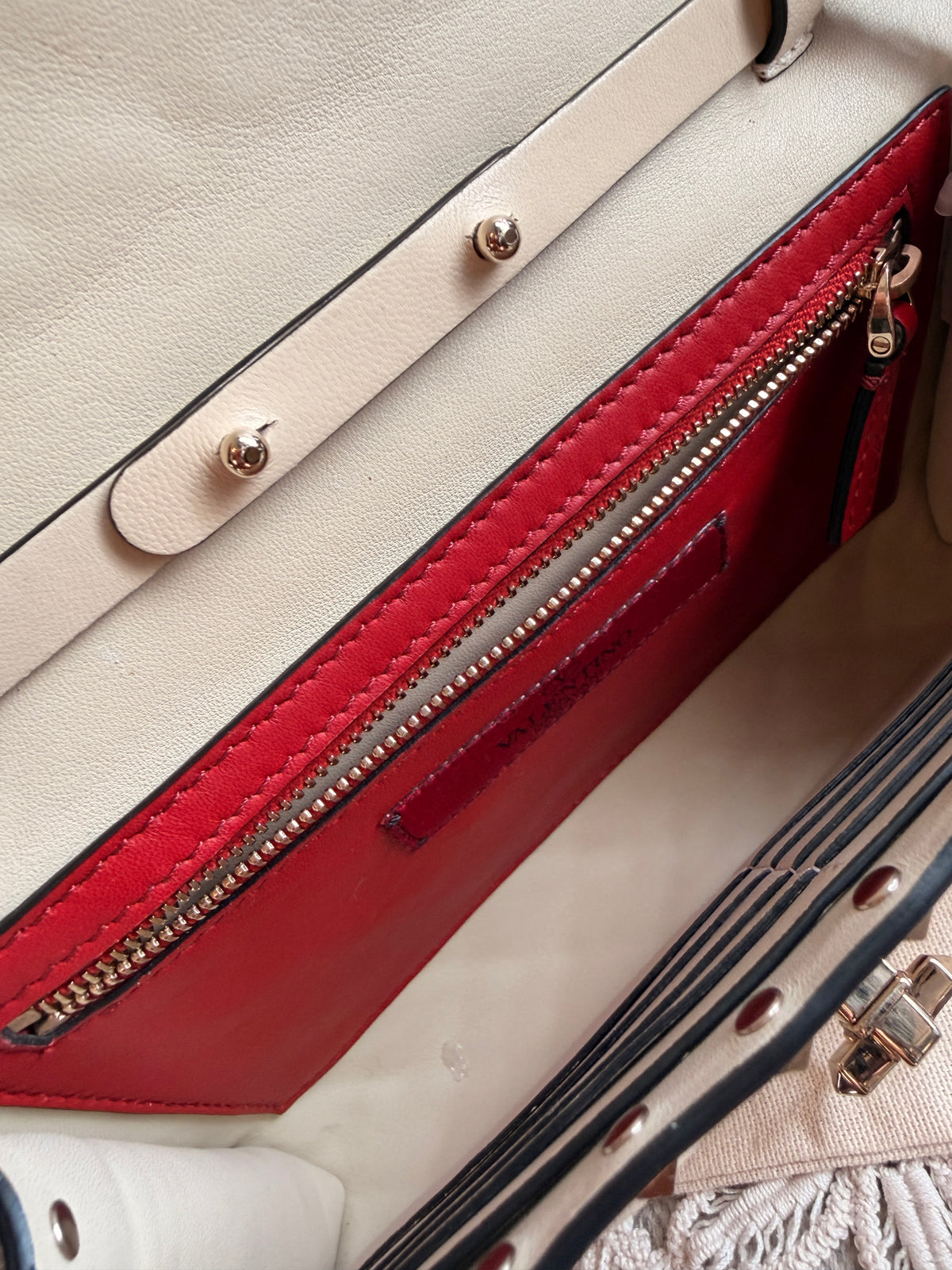 Valentino Rockstud Spike Leather Crossbody Clutch Bag