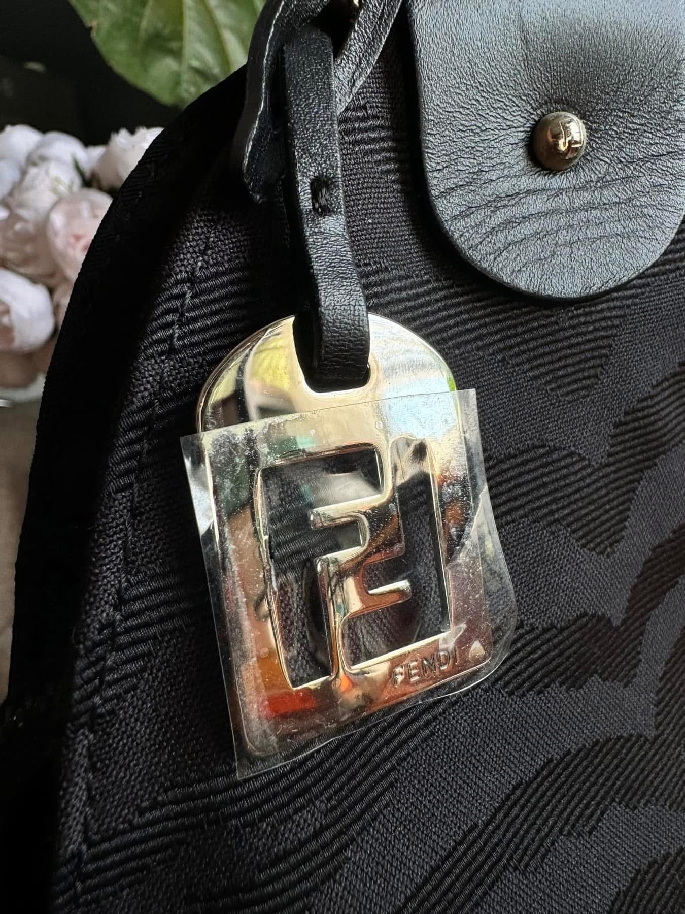 FENDI Diavolo Trapezio Shoulder Bag Zucchino FF Logo Zebra Print Shoulder Bag