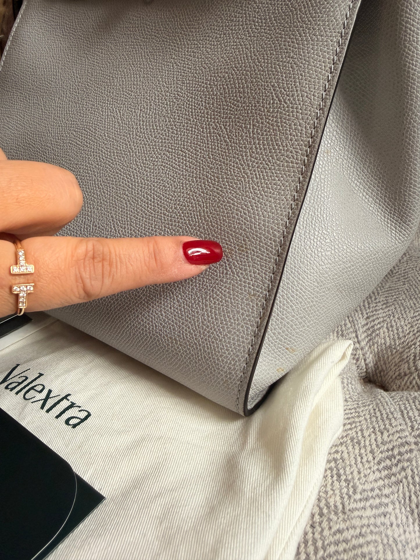 Valextra B Cube in Cool Grey