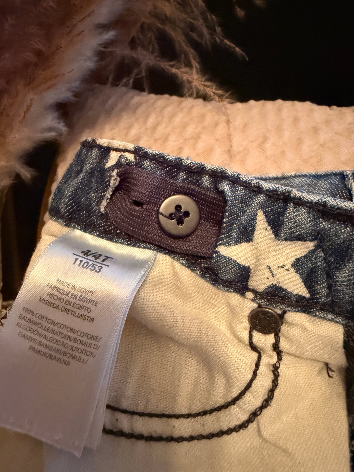 Polo by Ralph Lauren Girls' Denim Skirt with White Star Print - Blue