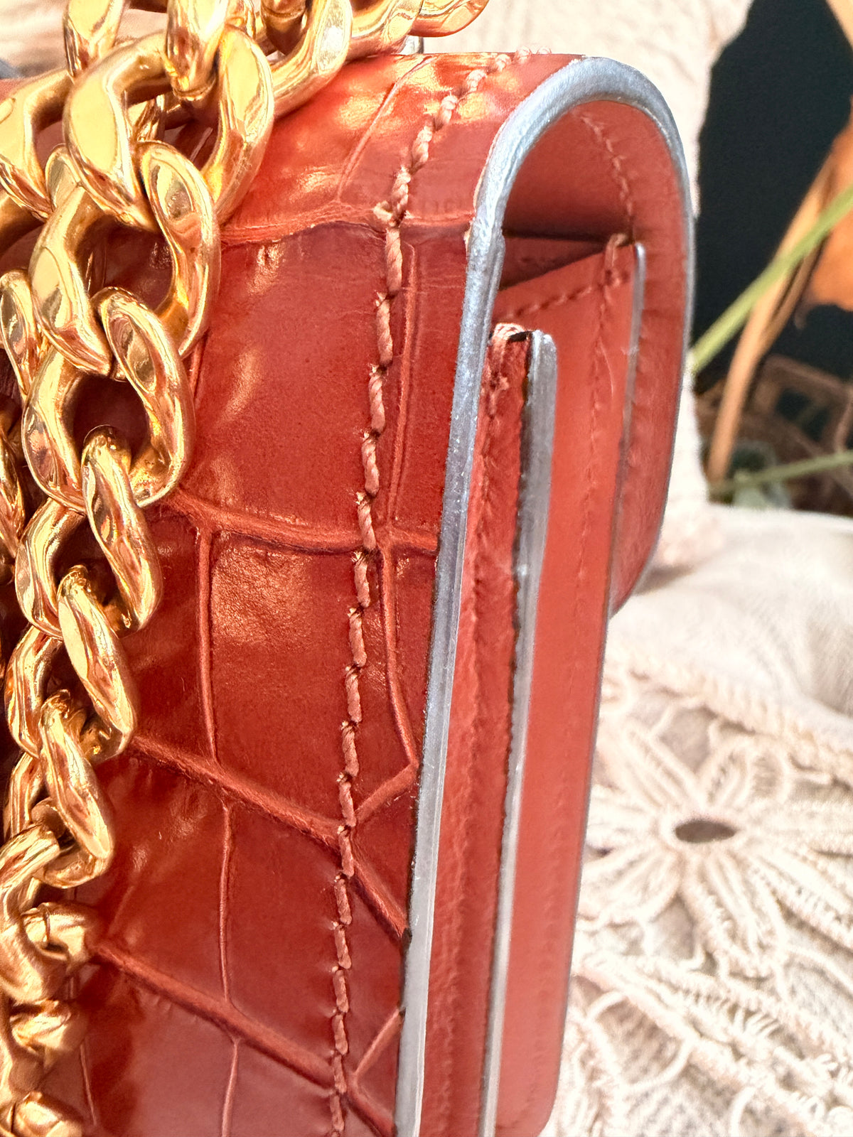 Chloe Aby Chain Bag -Croc Embossed
