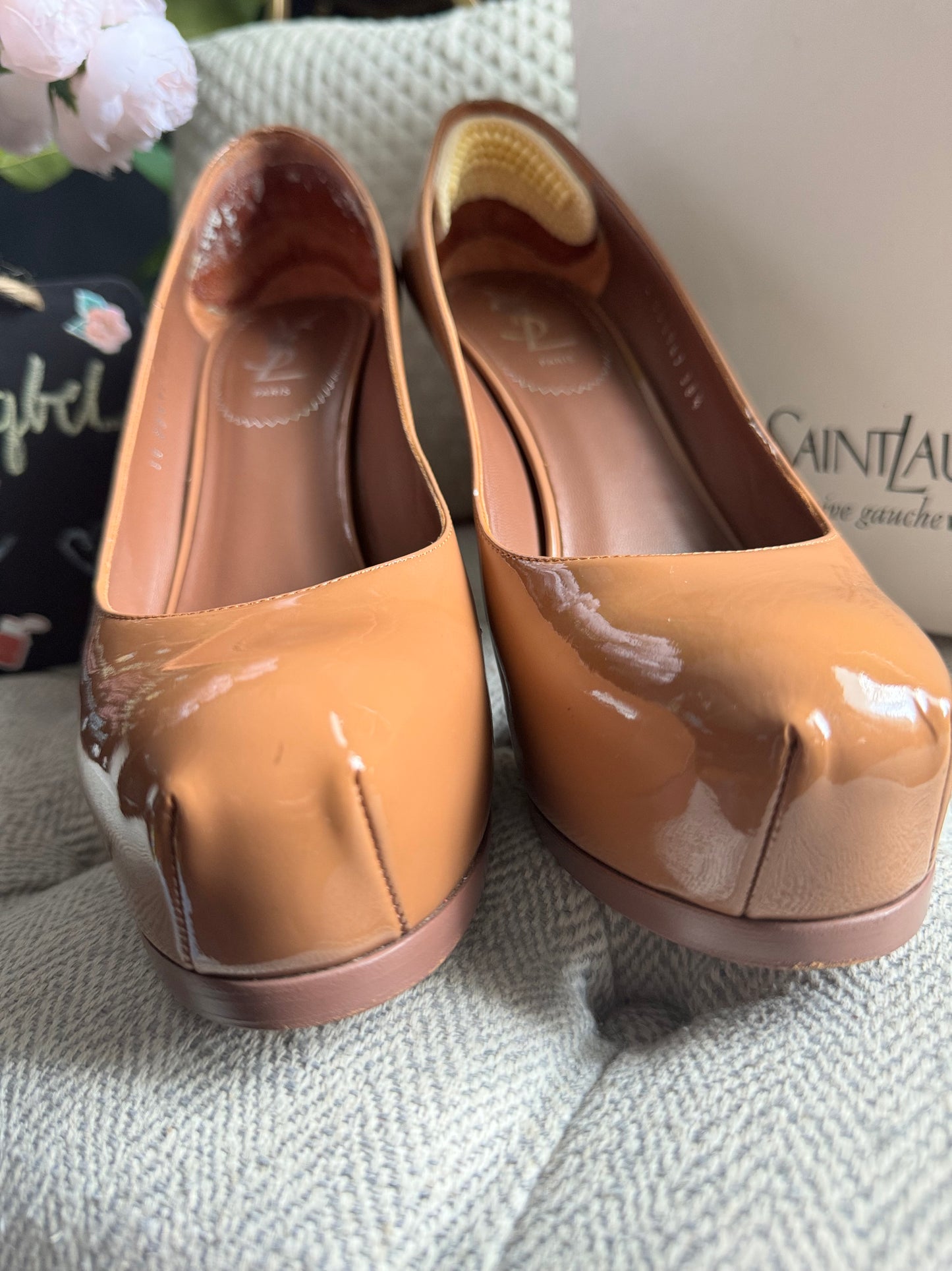 YSL Soft Nude Tribtoo 80 pump Vitello Vernice size 38.5