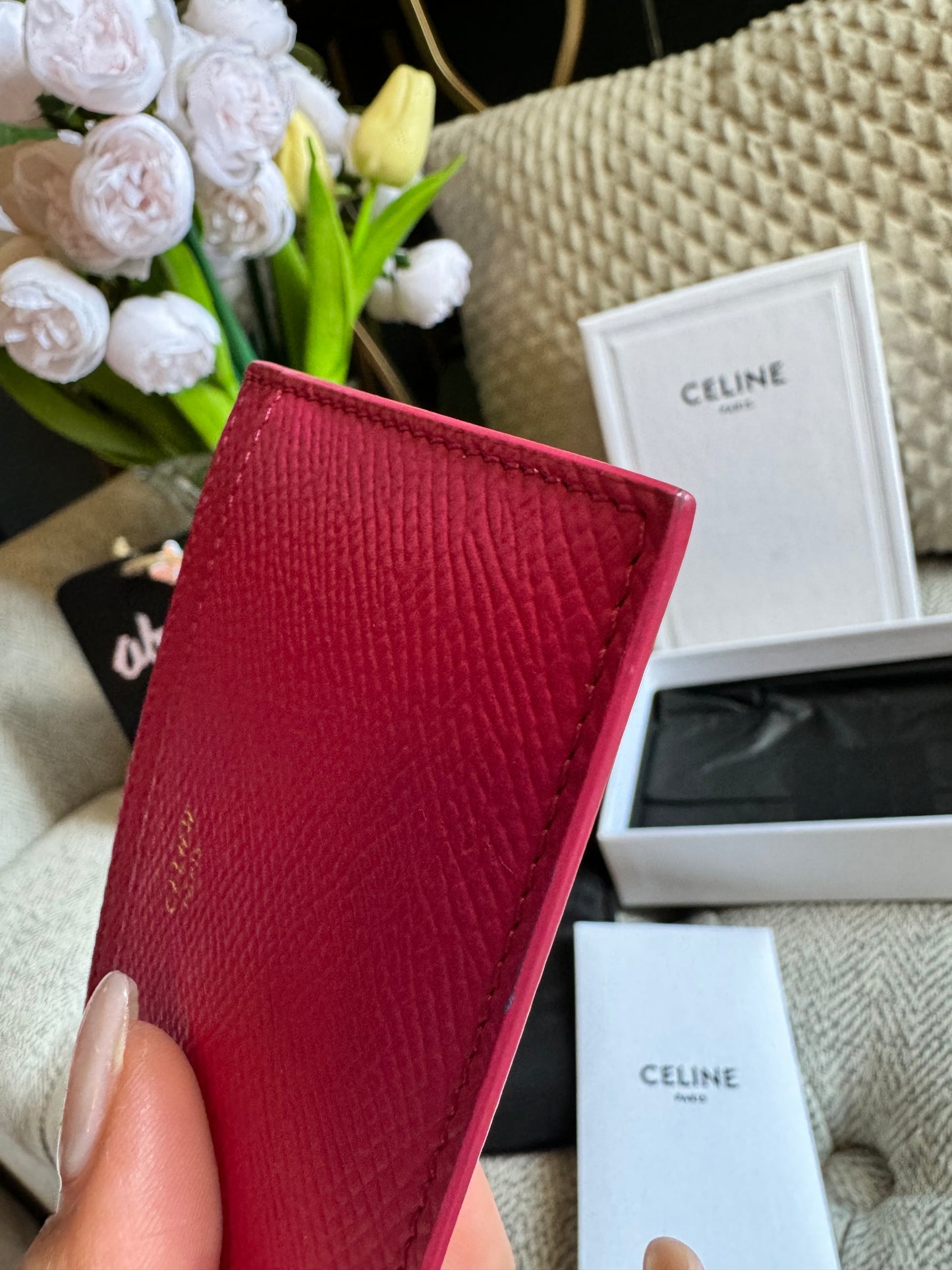 Celine Grained Calfskin cardholder