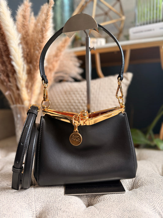 ETRO Small Vela in Black with Gold Hardware
