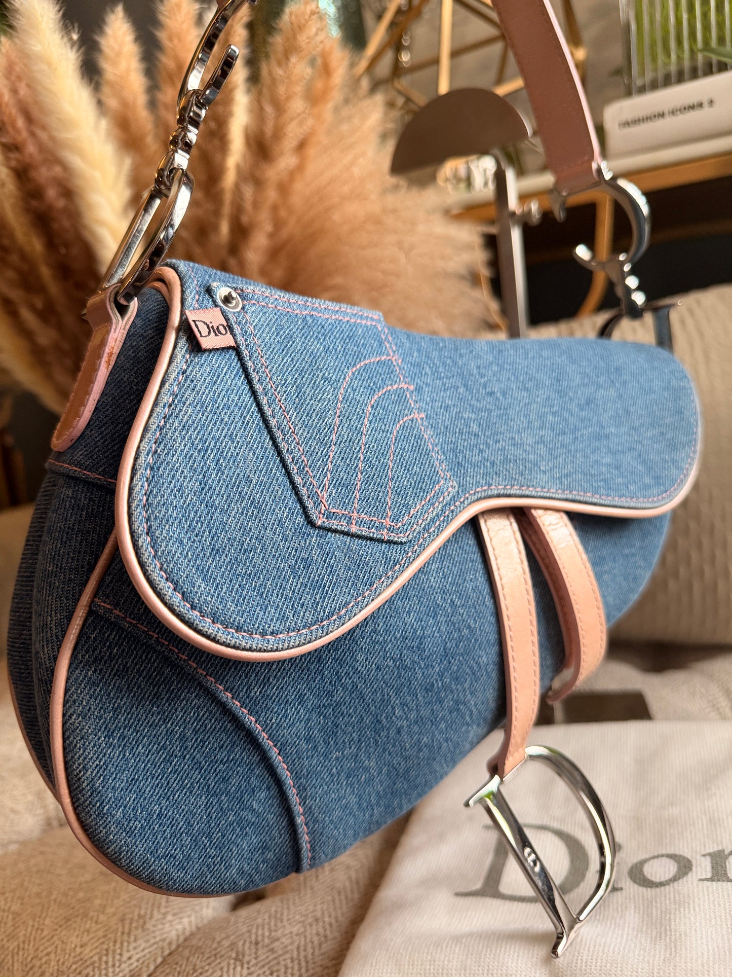 DIOR Vintage Denim Saddle in Medium