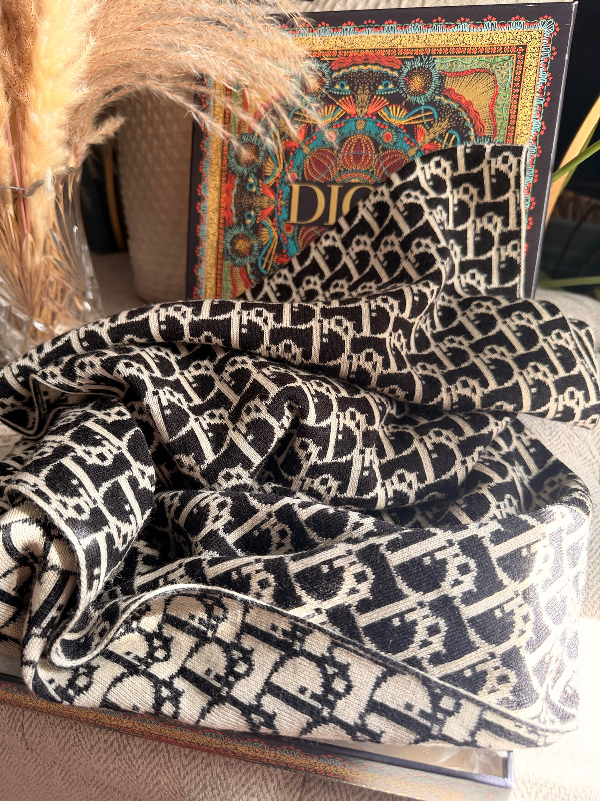 Christian Dior Wool Oblique Scarf