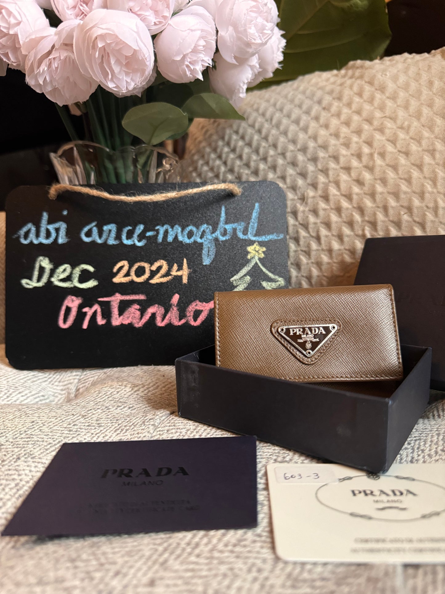 Prada Saffiano 6 Key Holder-Terra