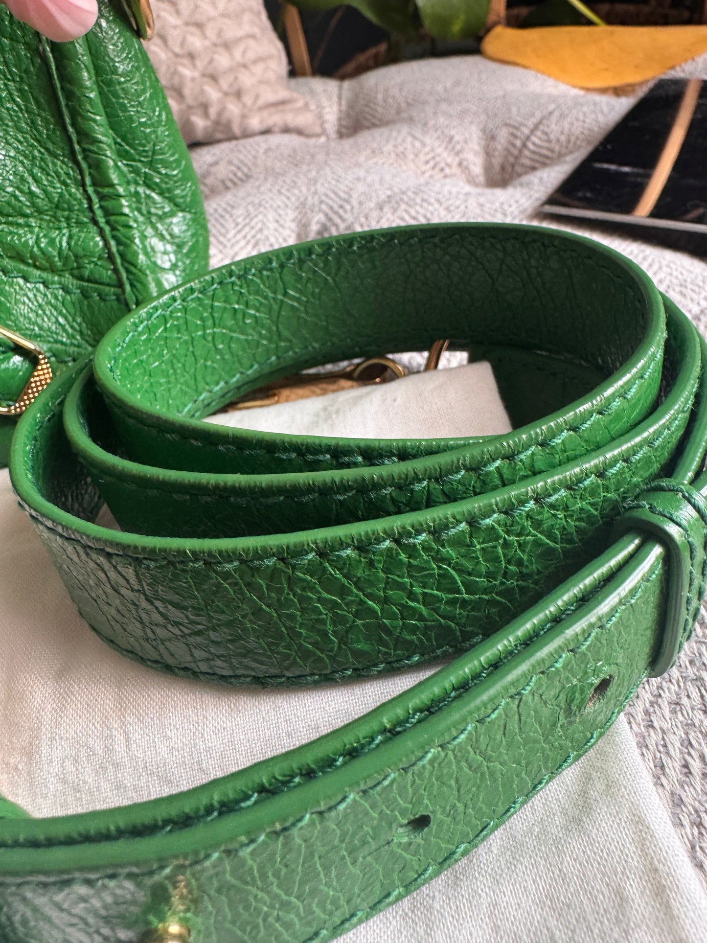 Balenciaga Mini City in Green with Gold Hardware