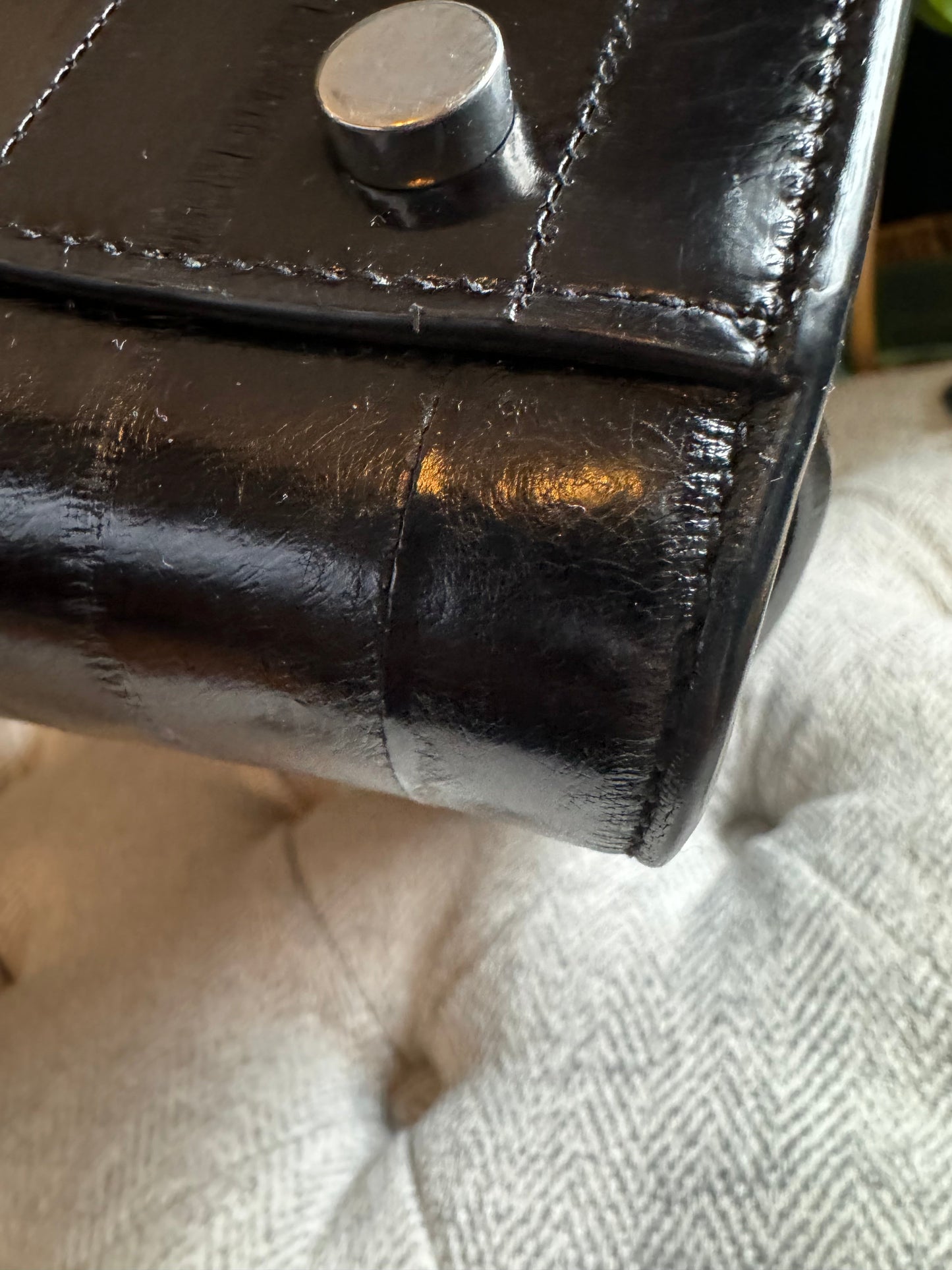 YSL Saint Laurent Black Eel Sac De Jour Bag