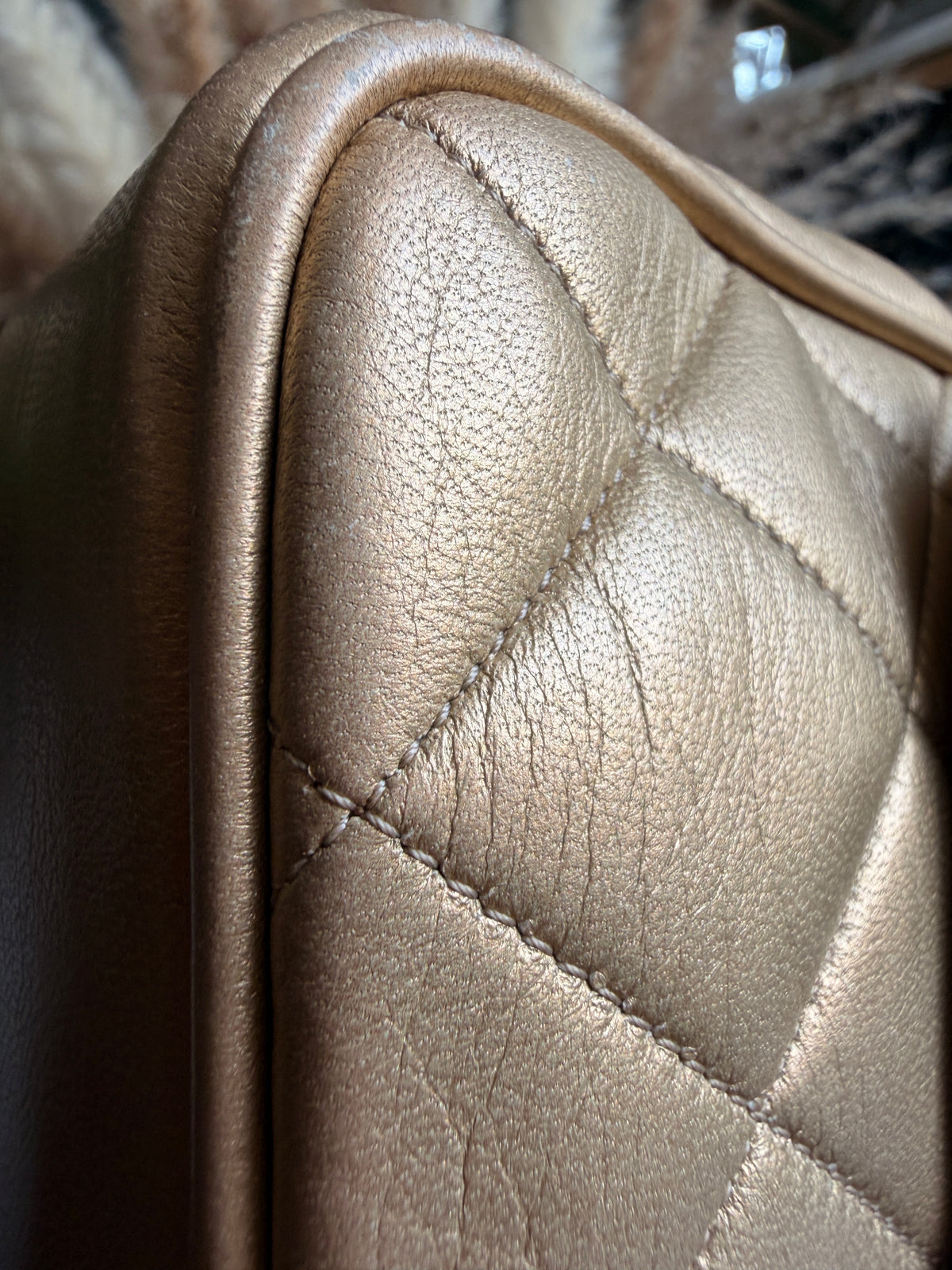 CHANEL Metallic Lambskin Quilted Mini Flap