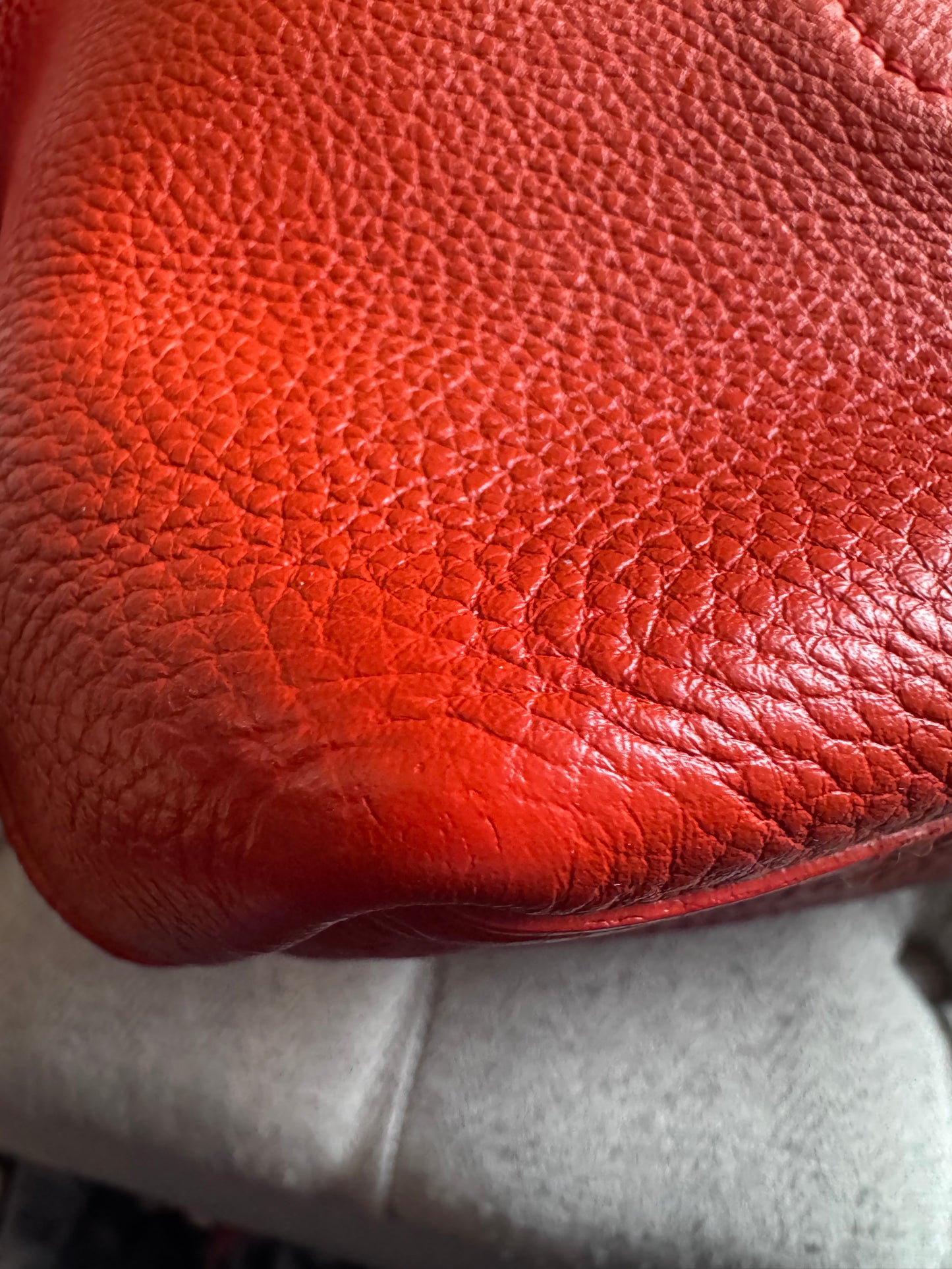 Prada Pebbled Leather Orange Tote