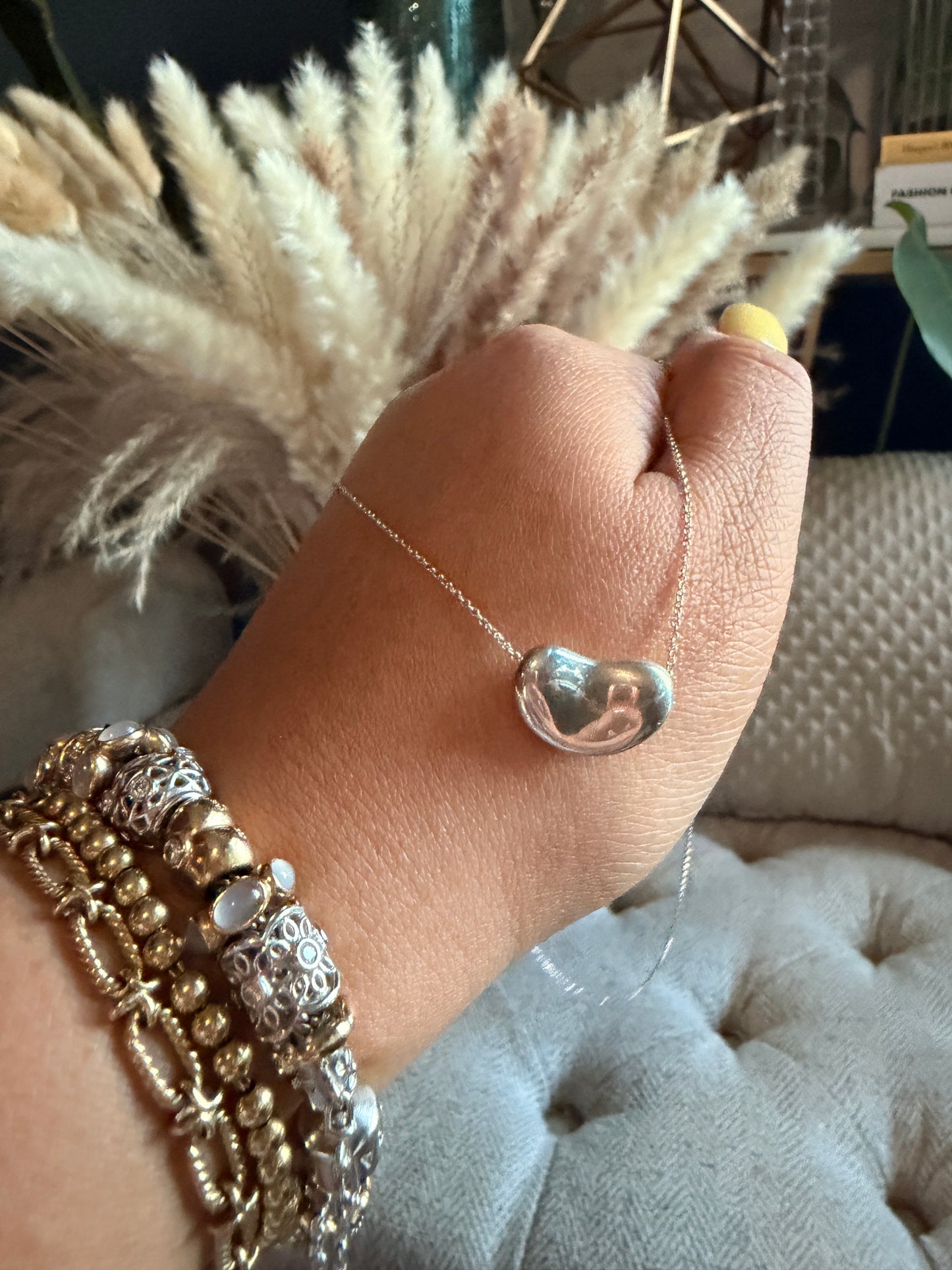 Tiffany & Co. 18mm Sterling Silver Bean Necklace