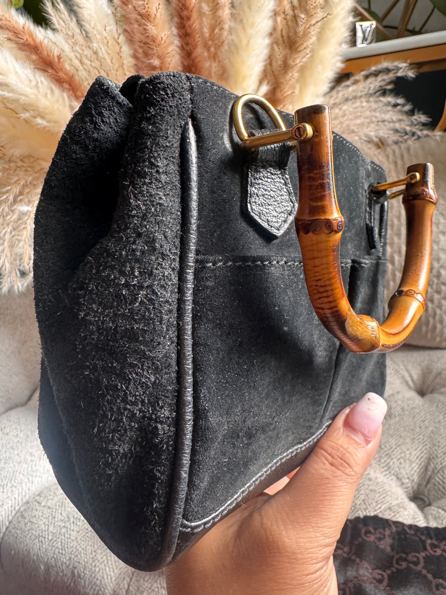 Gucci Vintage Mini Diana in Suede and Leather- with crossbody strap