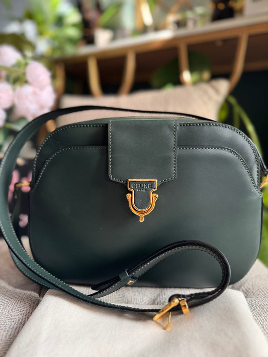 Celine Vintage Camera Bag in Amazone