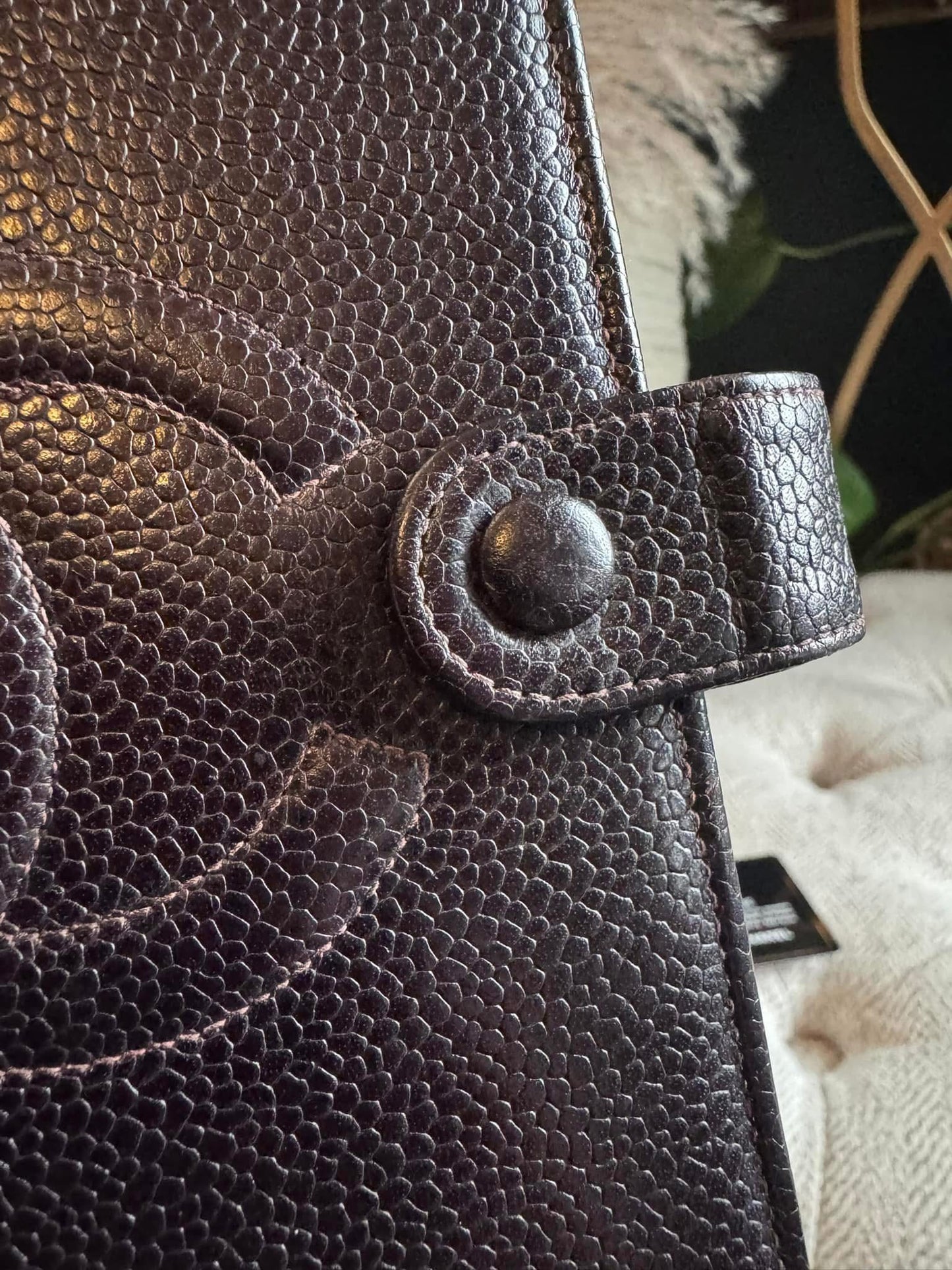 Chanel Vintage Agenda in Chocolate Brown Caviar
