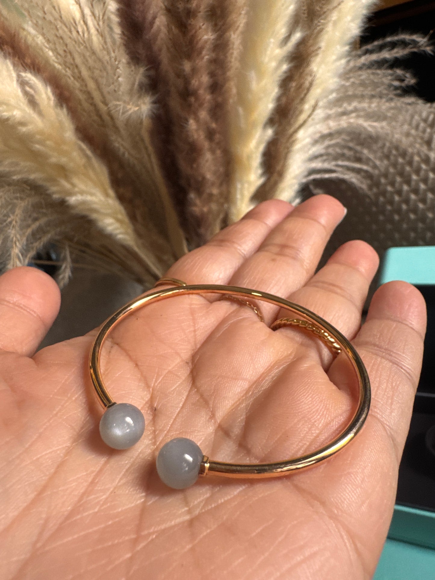 Tiffany & Co Retired & HTF Moonstone 18k RG Bangle