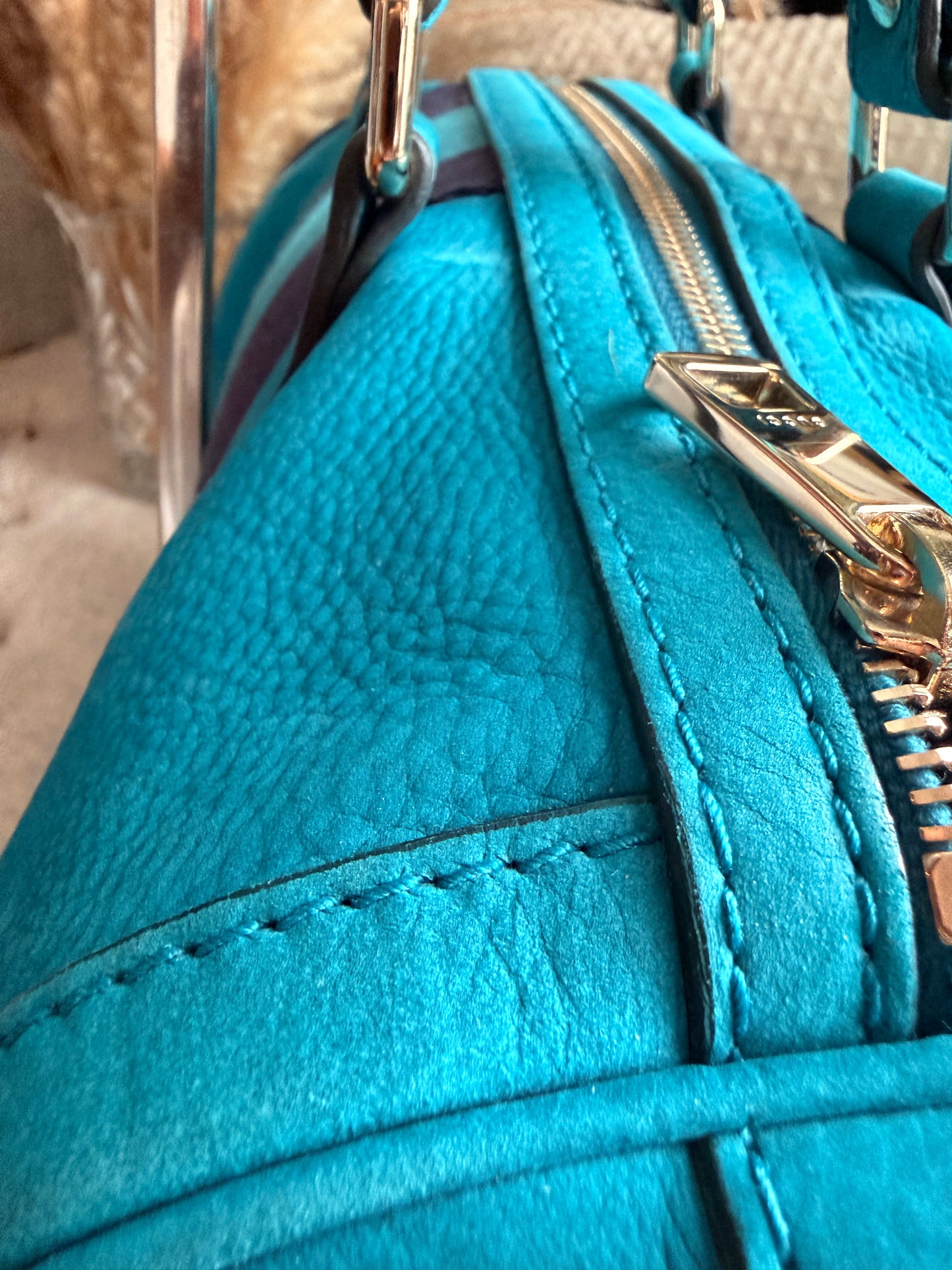 Gucci Nubuck Boston Bag with Adjustable Crossbody Strap