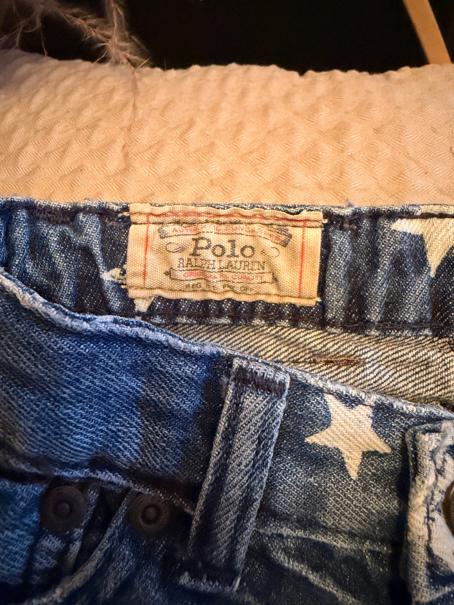 Polo by Ralph Lauren Girls' Denim Skirt with White Star Print - Blue