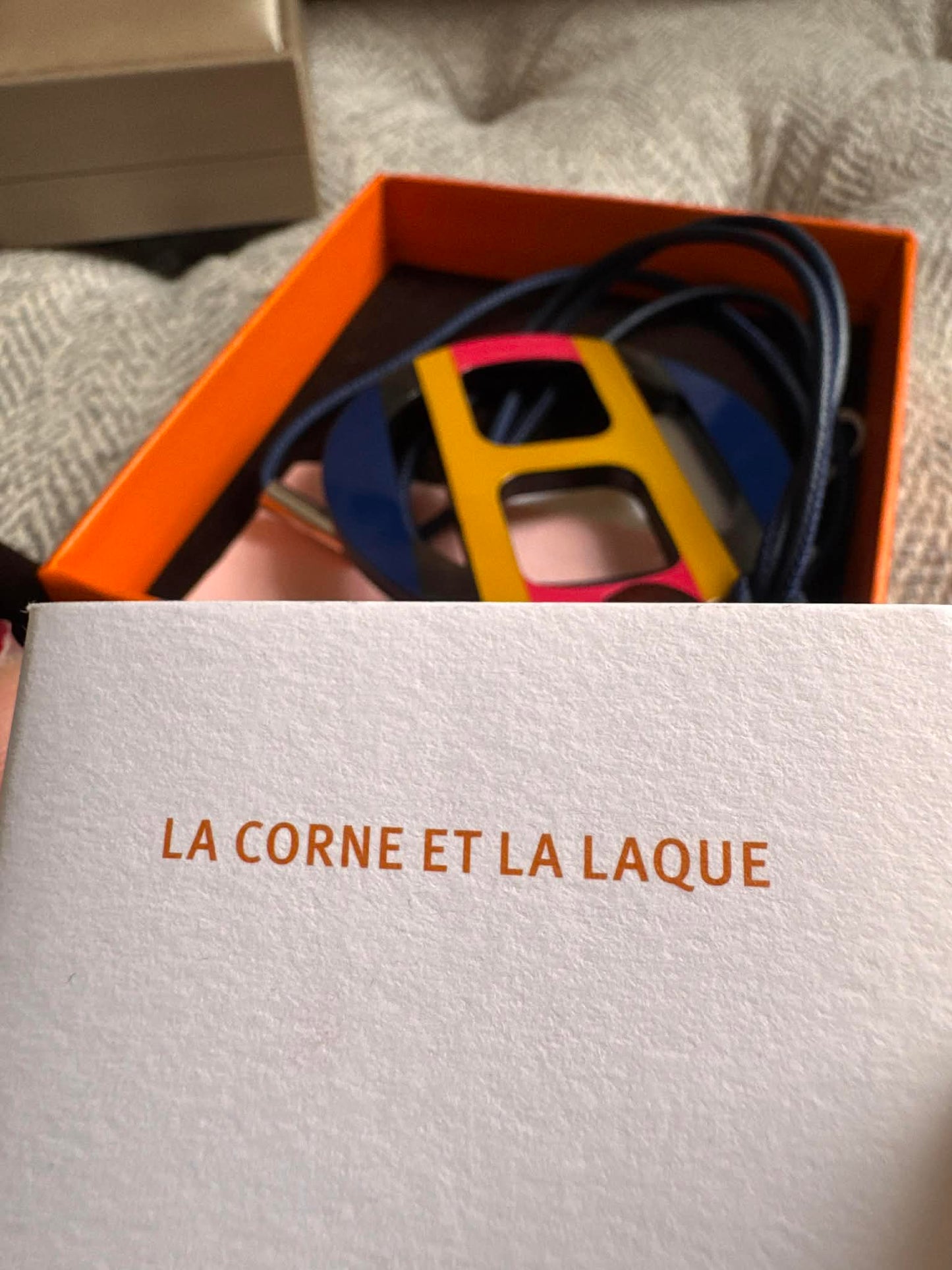 Hermès H Equipe Multiple colors Yellow Navy blue Necklace