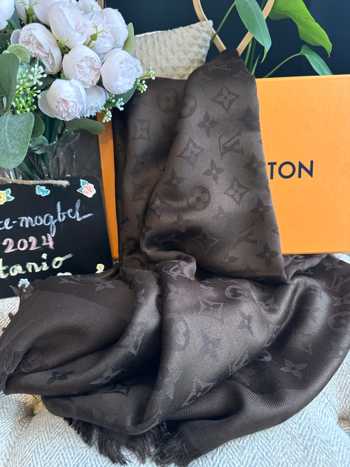 Louis Vuitton Dark Brown Monogram Shawl