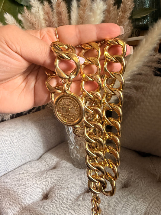Chanel Vintage 24k Gold Plated Belt
