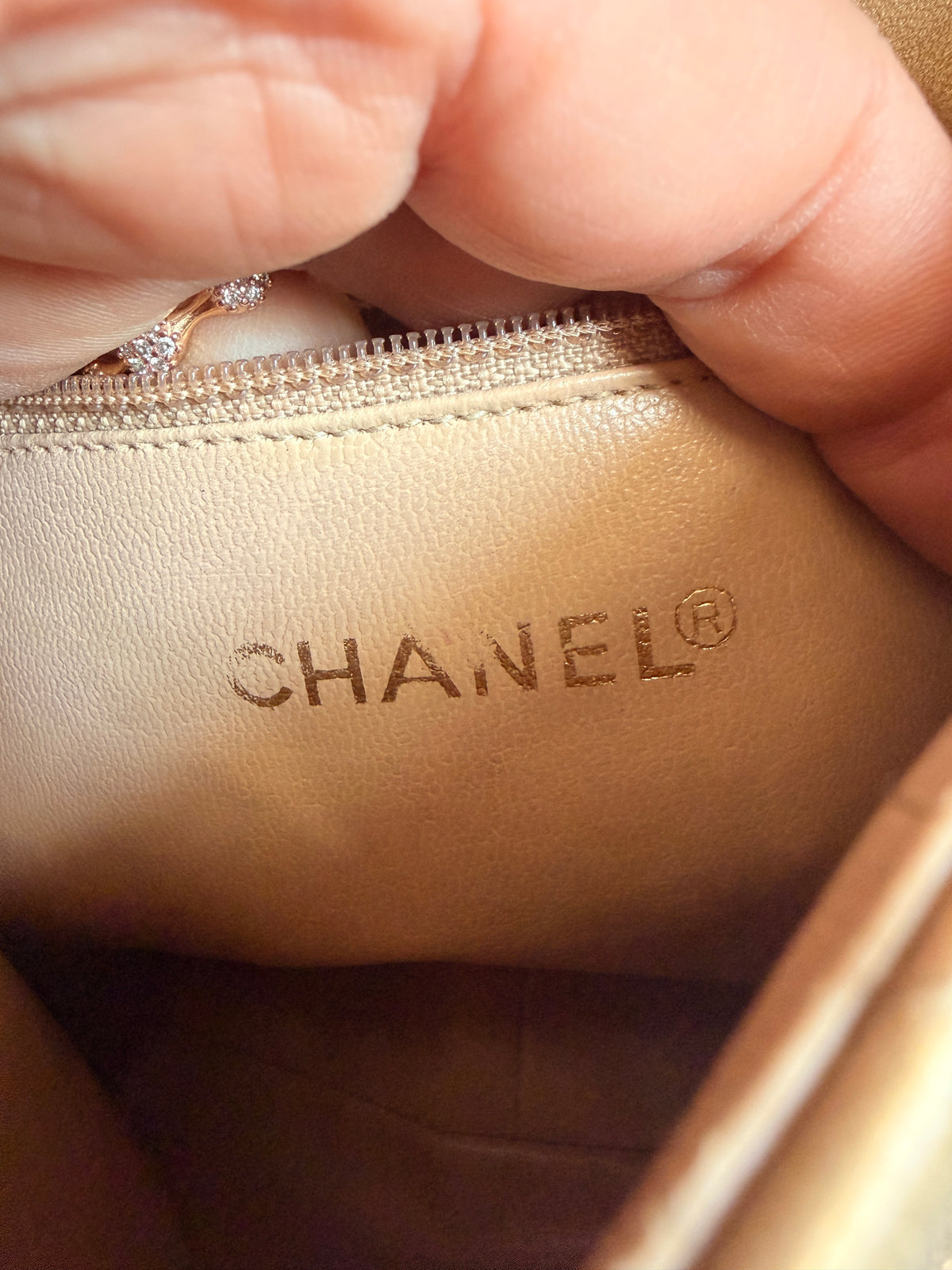 CHANEL Metallic Lambskin Quilted Mini Flap