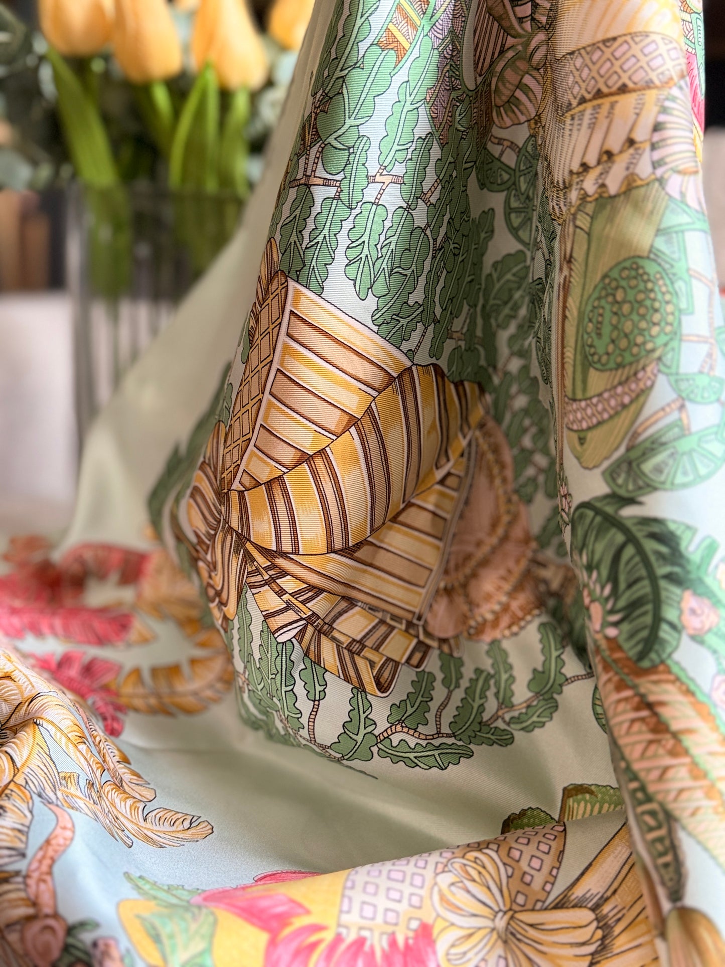 Hermes Multicolor Carré 90 silk handkerchief circa 90's Collection.