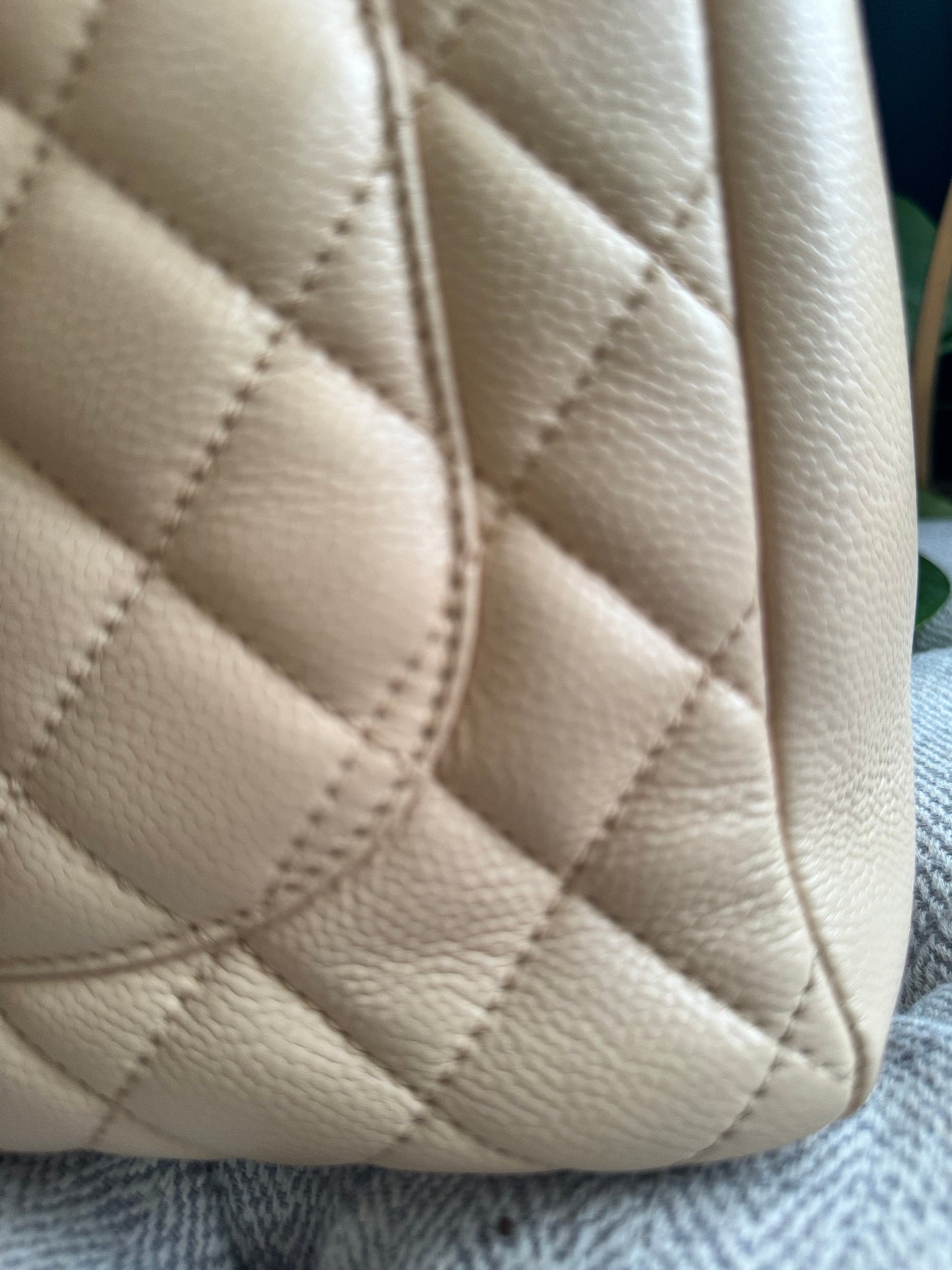 Chanel GST in Beige Caviar with Gold Hardware