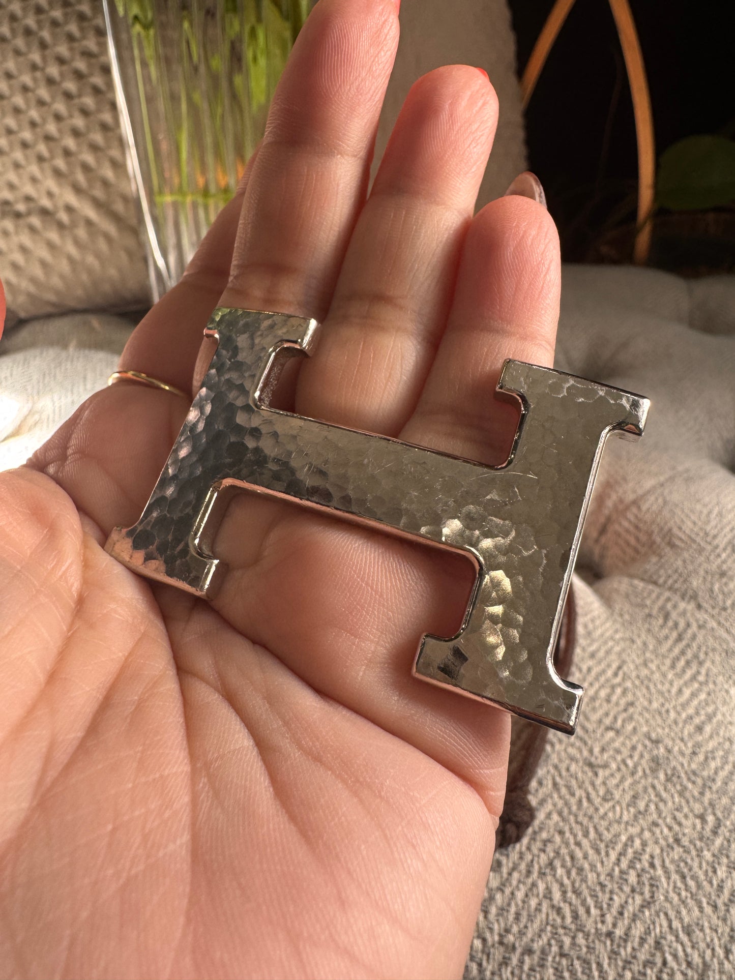 Hermes Belt Buckle Only in Hammered Finish