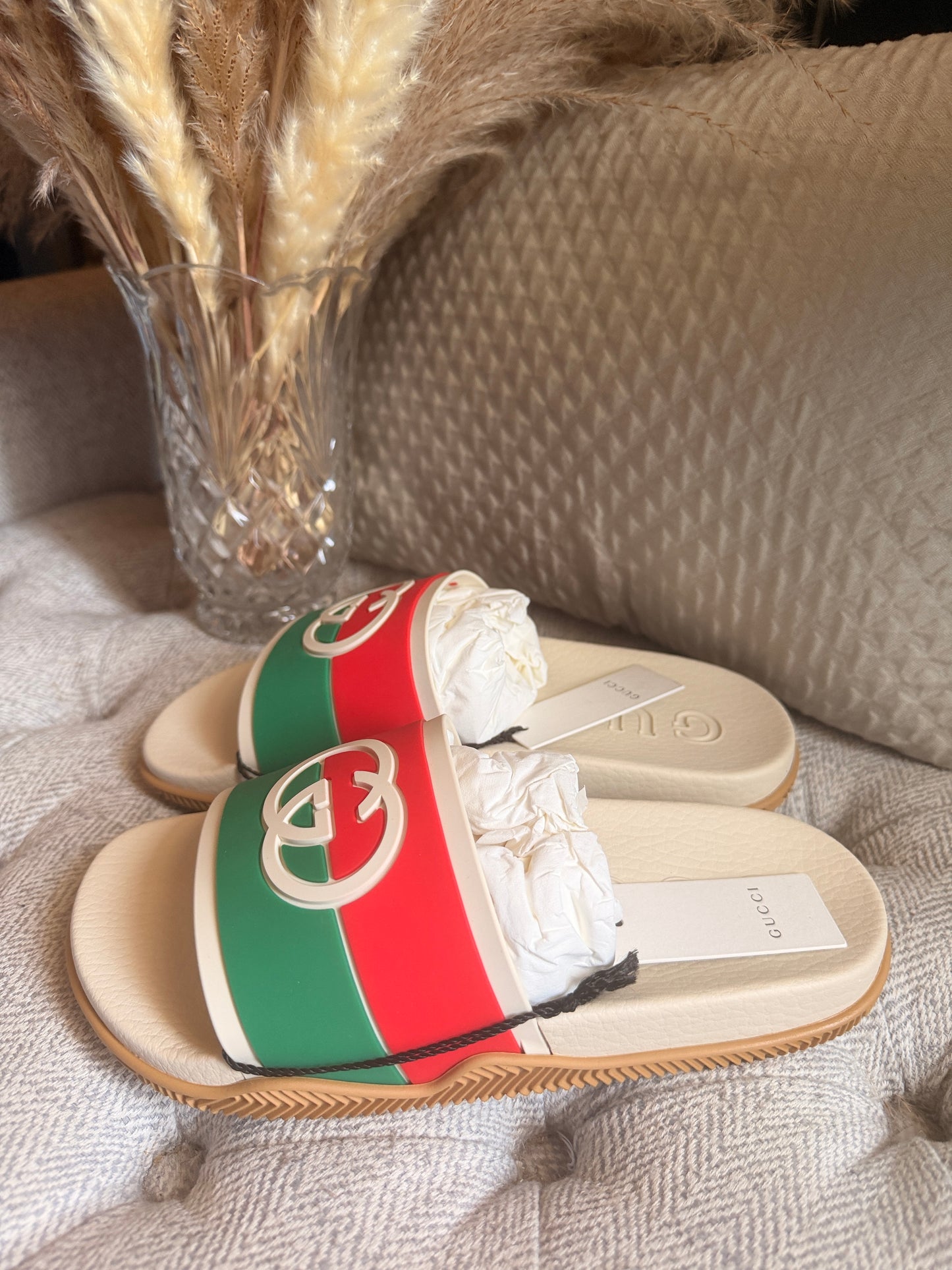 Gucci Interlocking Web Slides BRAND NEW