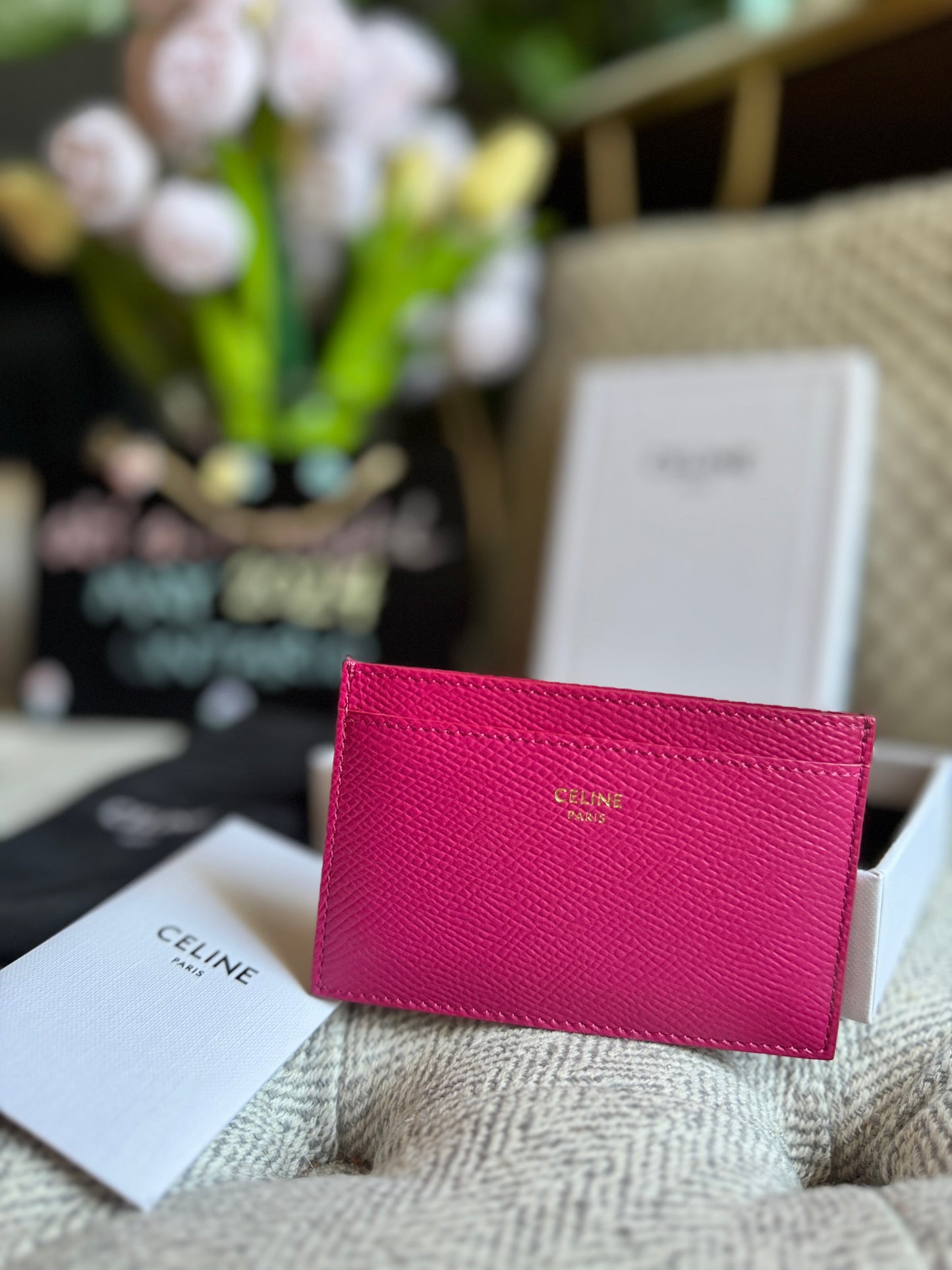 Celine Grained Calfskin cardholder