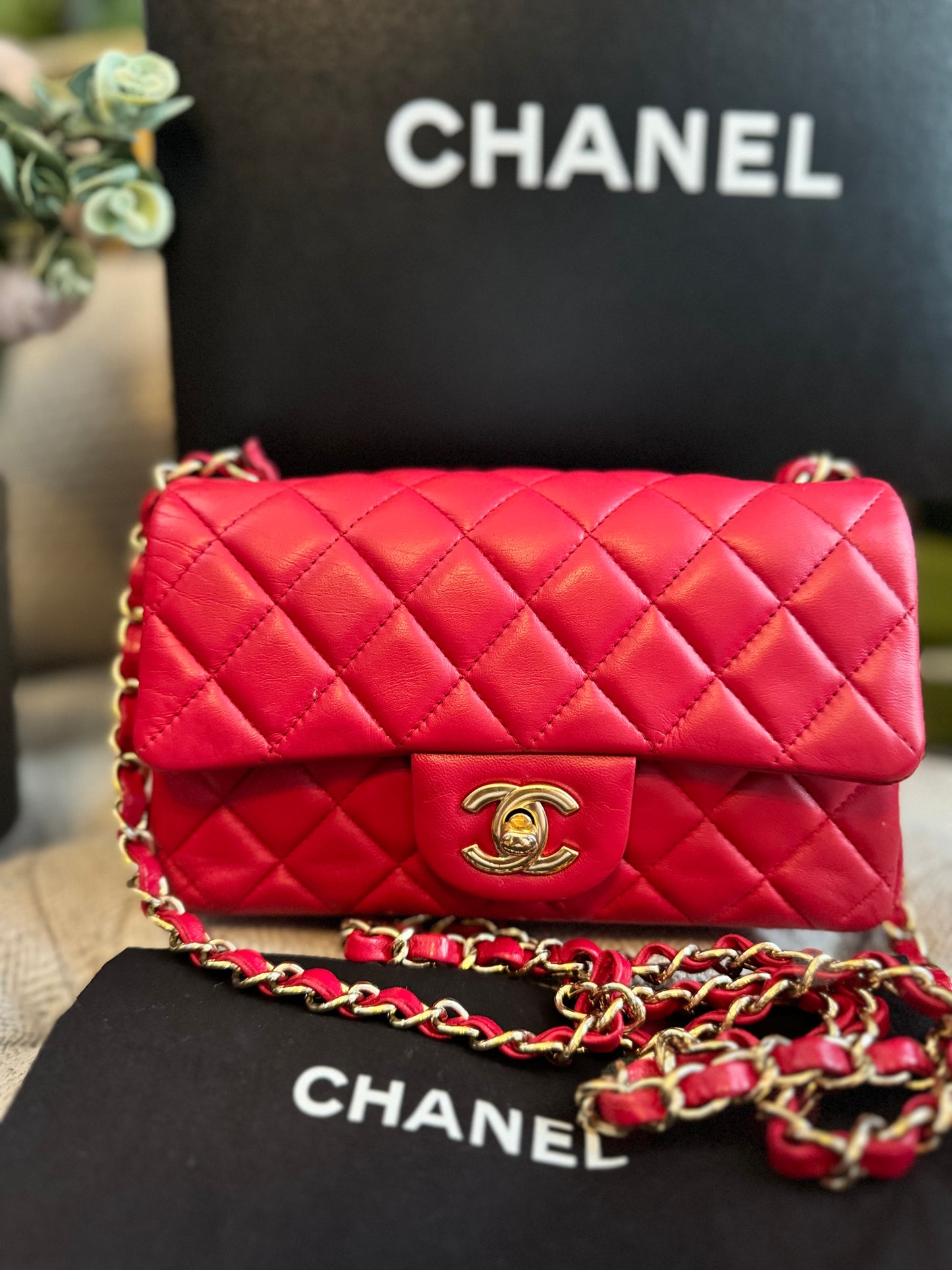 Chanel Mini Rectangle in GHW