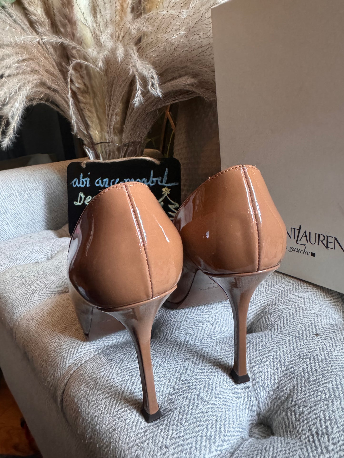 YSL Soft Nude Tribtoo 80 pump Vitello Vernice size 38.5