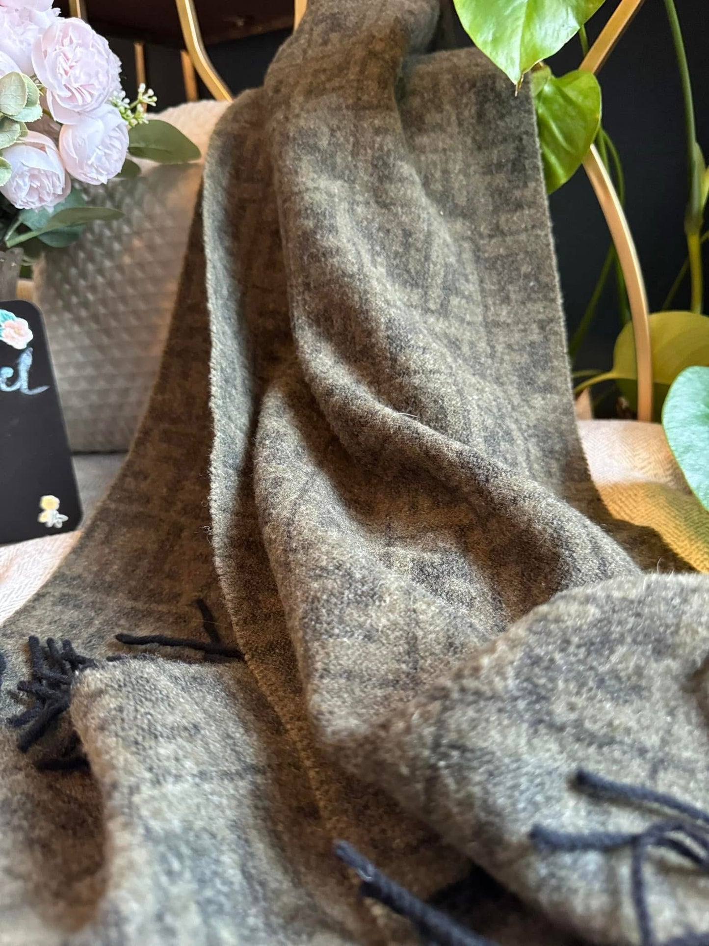 Fendi vintage wool scarf-Zucca