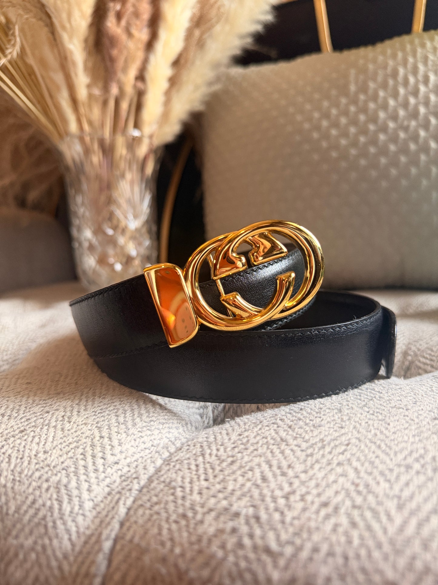 Gucci Reversible Vintage Belt -Black/Dark Brown size105