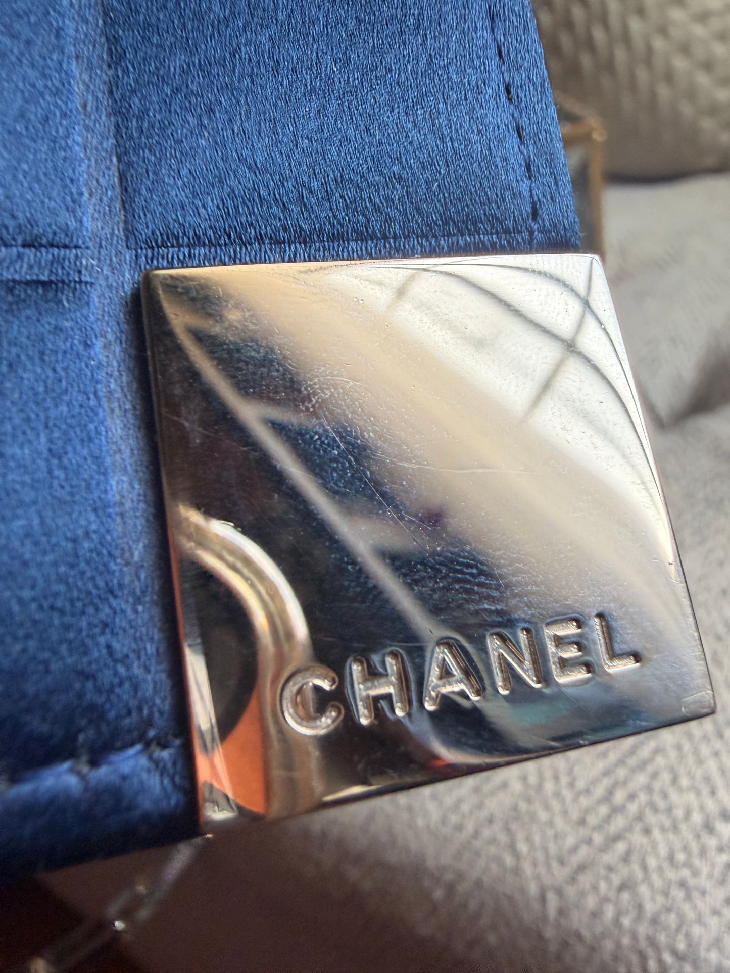 CHANEL Satin Chocolate Bar in Cream and Navy