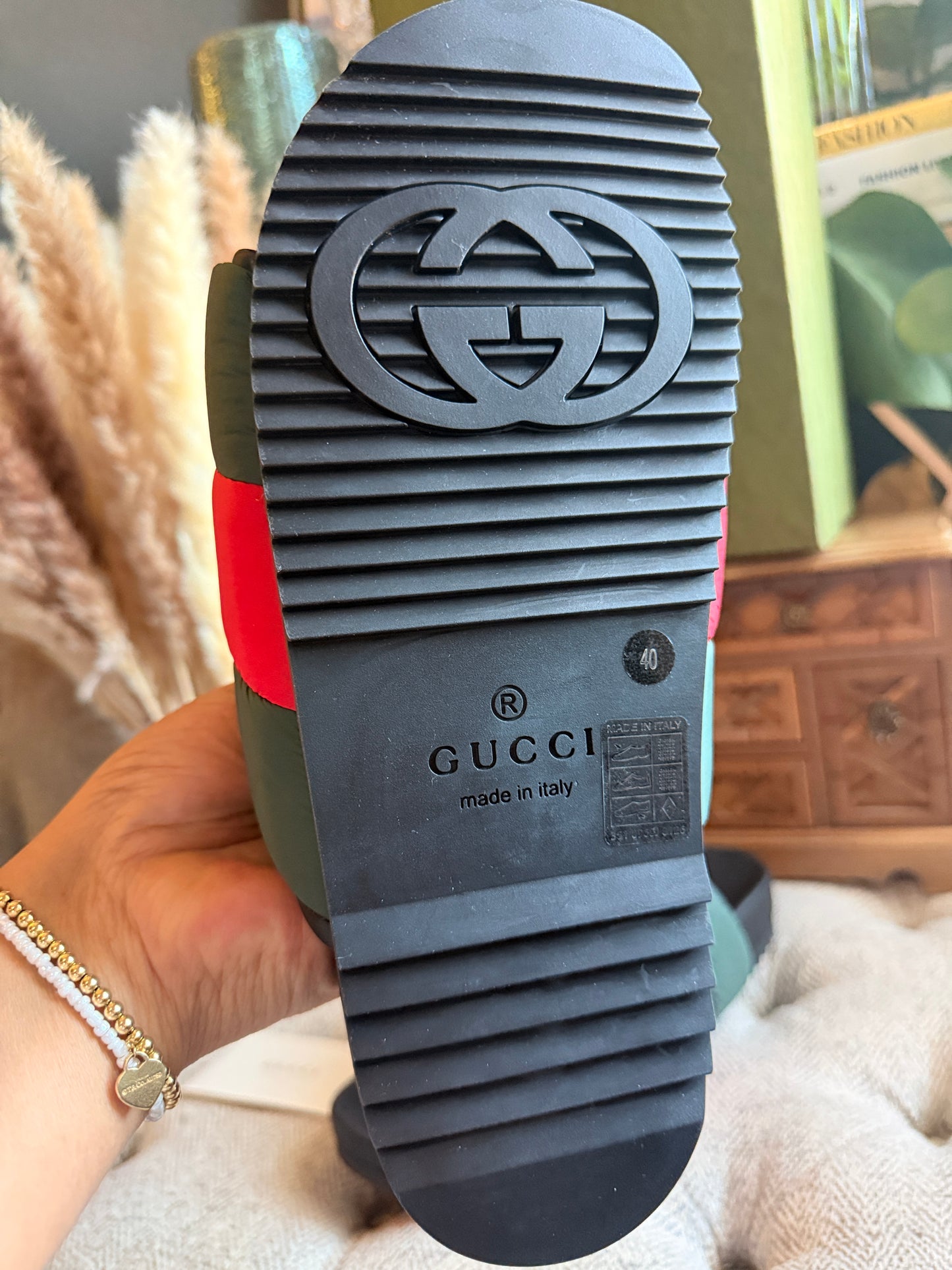 Gucci Padded Web Slides NEW in box