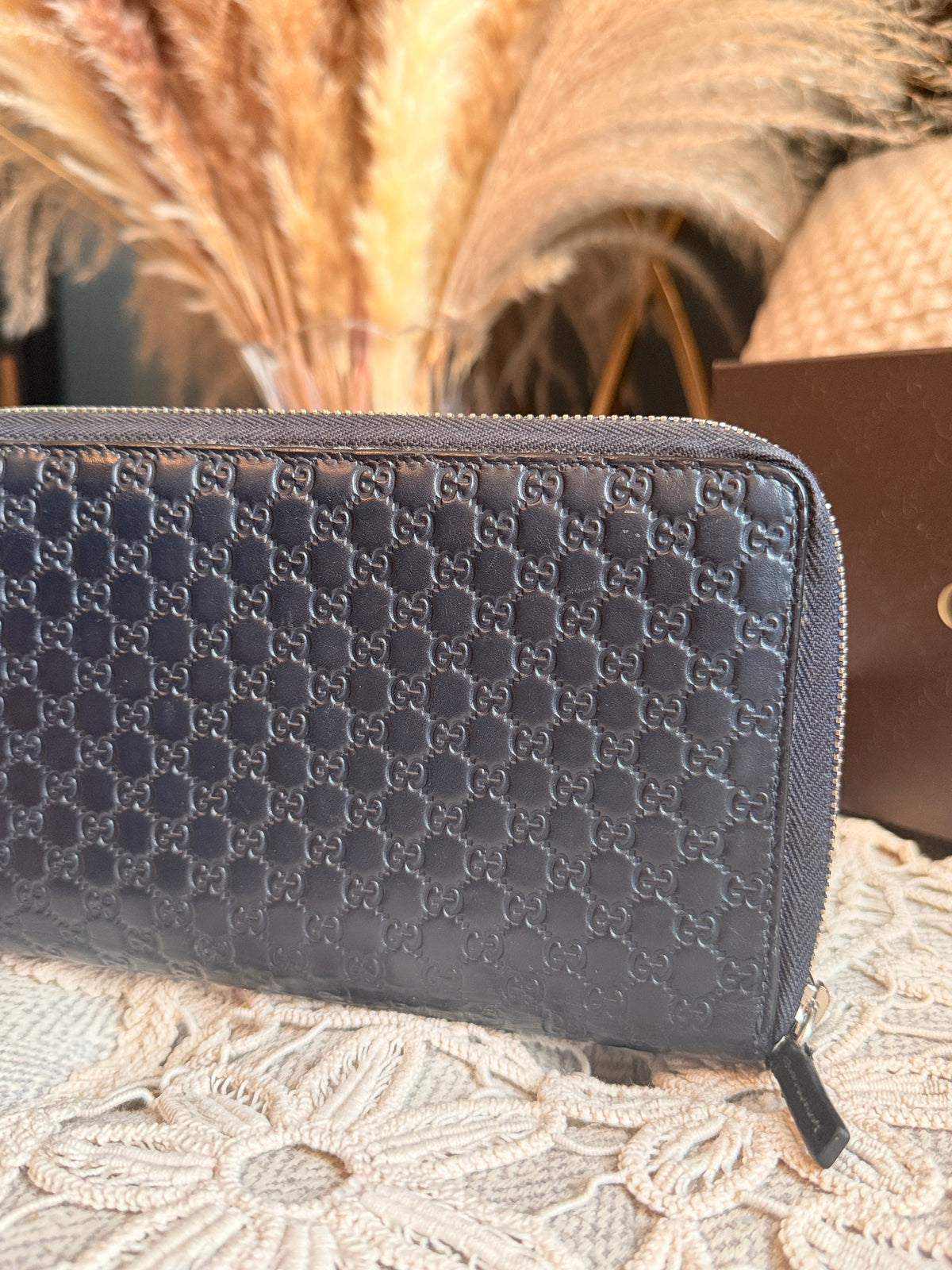 GUCCI
Blue Micro Guccissima Leather Long Zippy Organizer Wallet